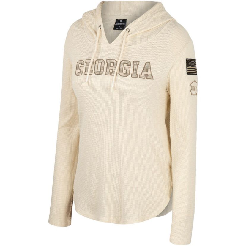 NCAA Georgia Bulldogs OHT Military Appreciation Casey Raglan Long Sleeve Hoodie T-Shirt