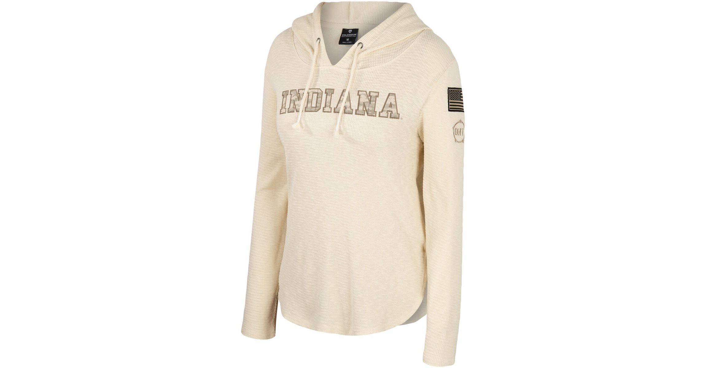 NCAA Indiana Hoosiers OHT Military Appreciation Casey Raglan Long Sleeve Hoodie T-Shirt