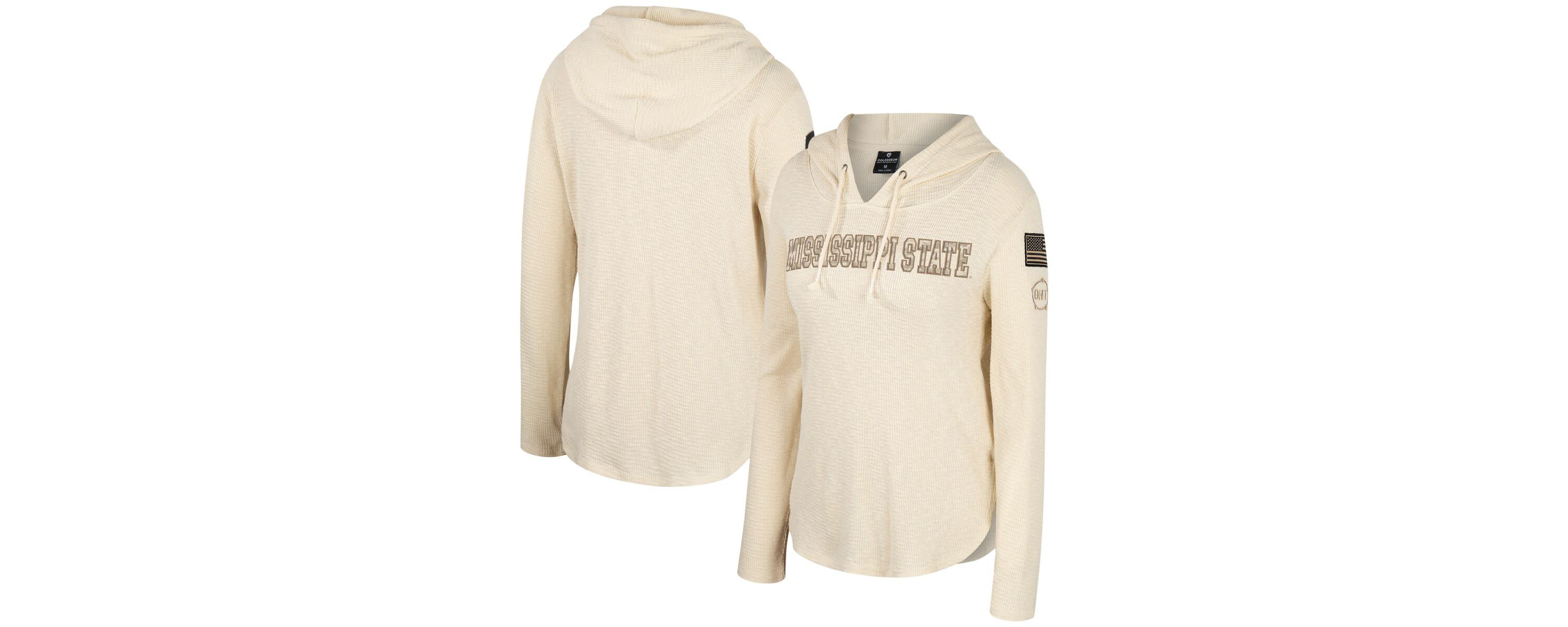 NCAA Mississippi State Bulldogs OHT Military Appreciation Casey Raglan Long Sleeve Hoodie T-Shirt