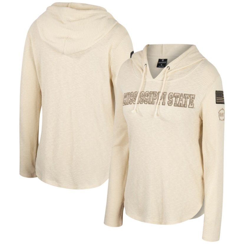 NCAA Mississippi State Bulldogs OHT Military Appreciation Casey Raglan Long Sleeve Hoodie T-Shirt