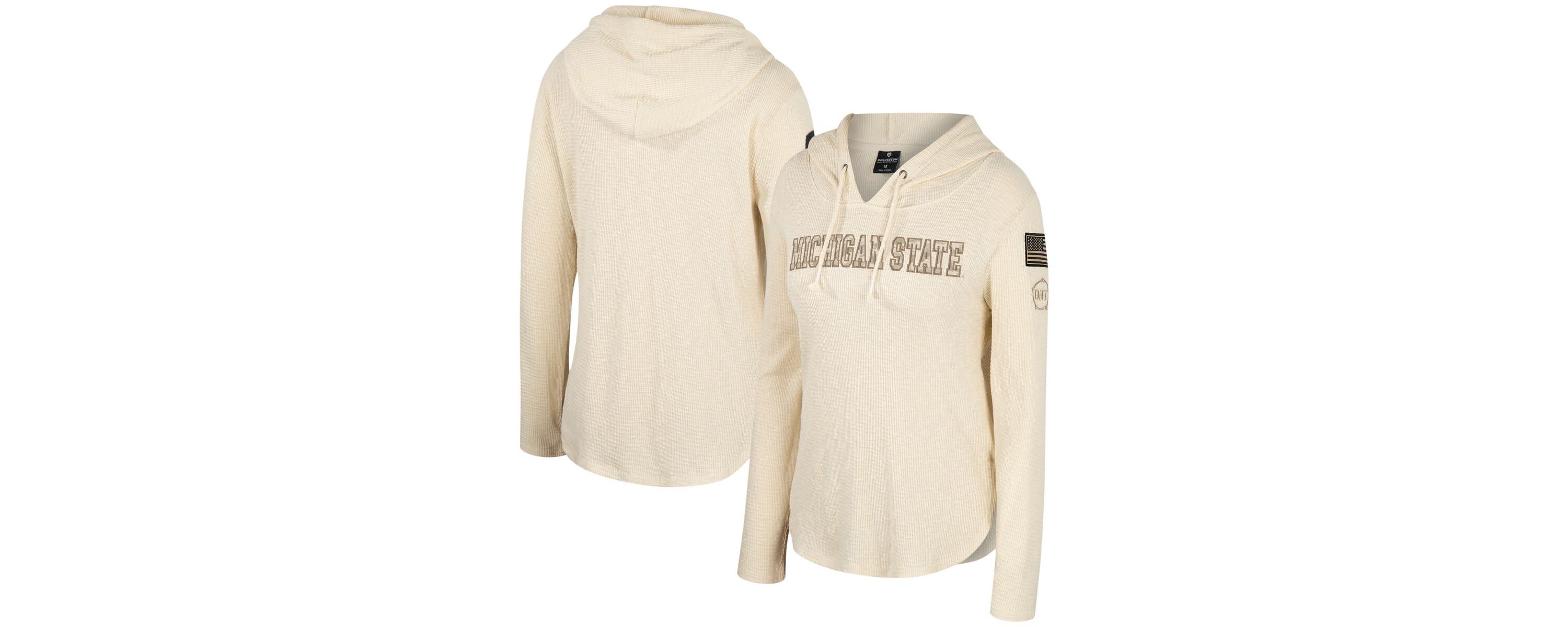 NCAA Michigan State Spartans OHT Military Appreciation Casey Raglan Long Sleeve Hoodie T-Shirt