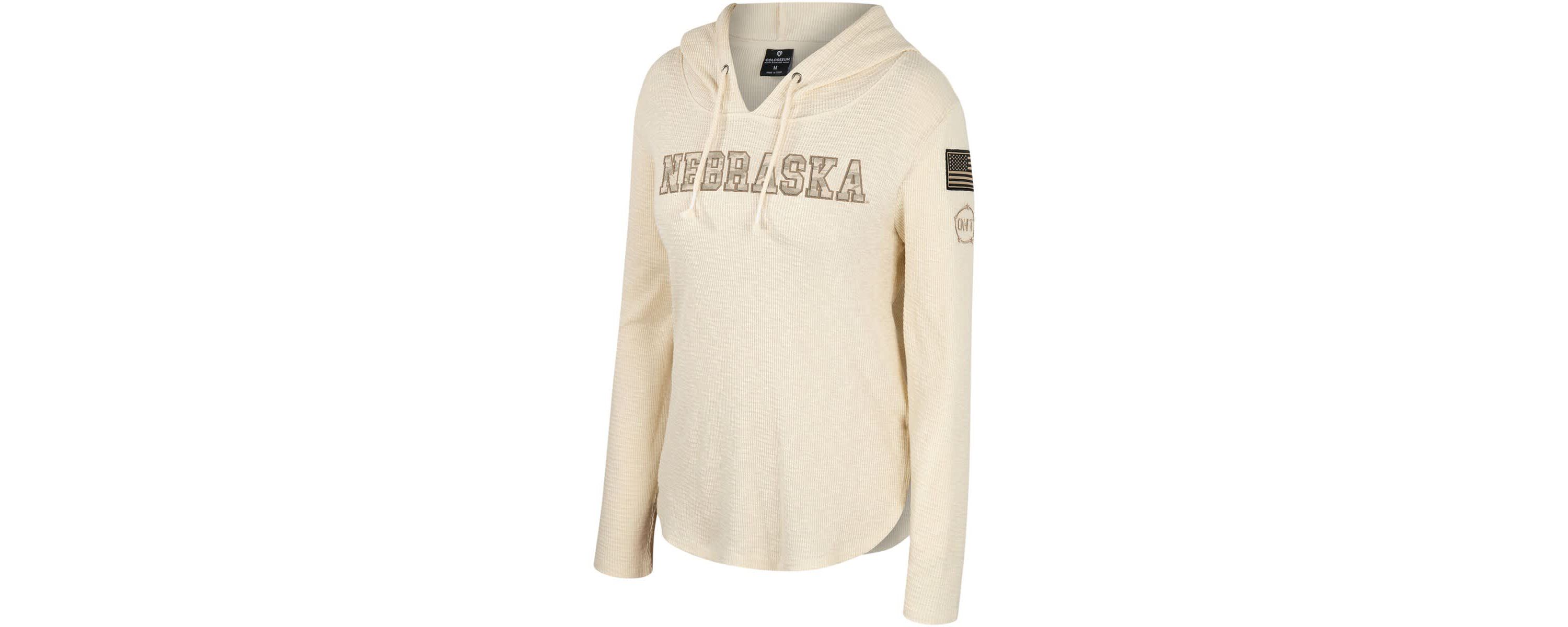 NCAA Nebraska Huskers OHT Military Appreciation Casey Raglan Long Sleeve Hoodie T-Shirt