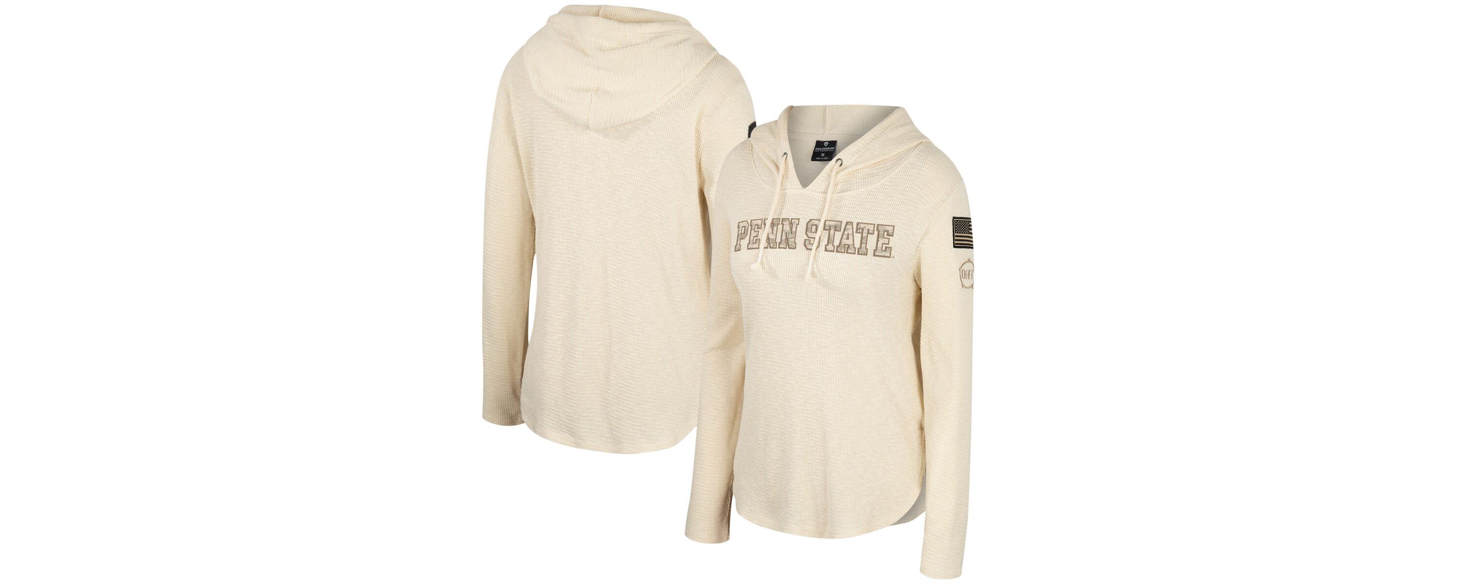 NCAA Penn State Nittany Lions OHT Military Appreciation Casey Raglan Long Sleeve Hoodie T-Shirt