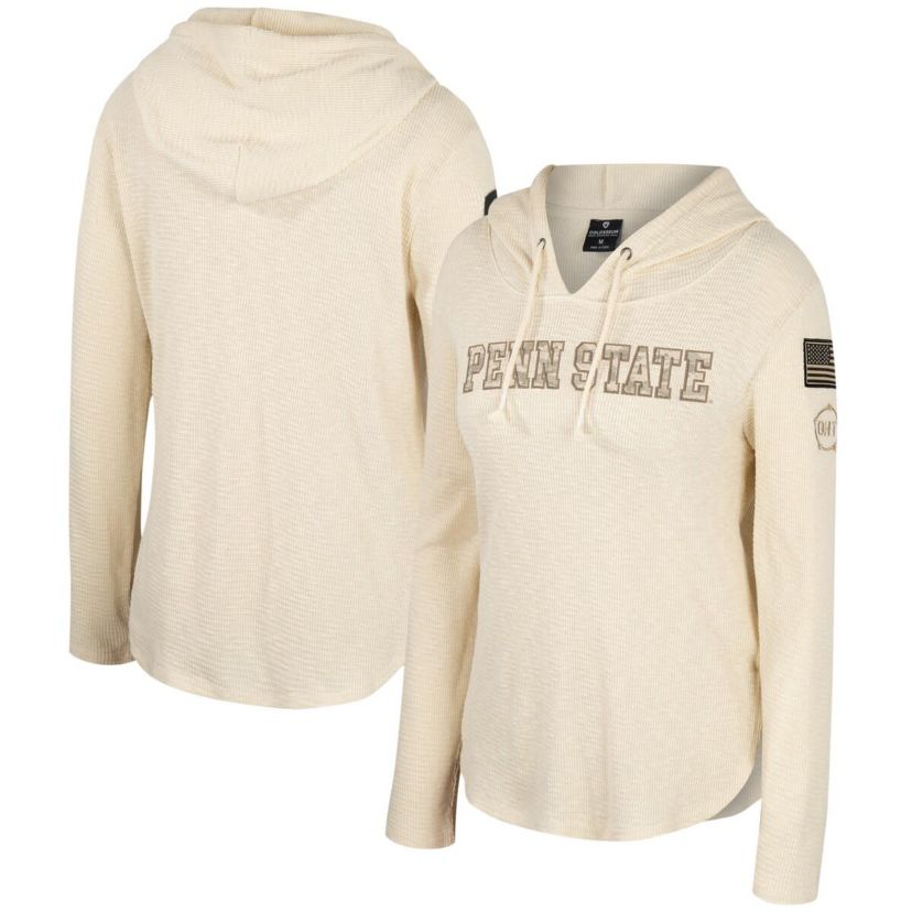 NCAA Penn State Nittany Lions OHT Military Appreciation Casey Raglan Long Sleeve Hoodie T-Shirt