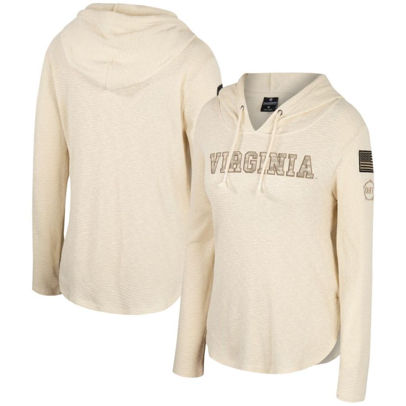 NCAA Virginia Cavaliers OHT Military Appreciation Casey Raglan Long Sleeve Hoodie T-Shirt