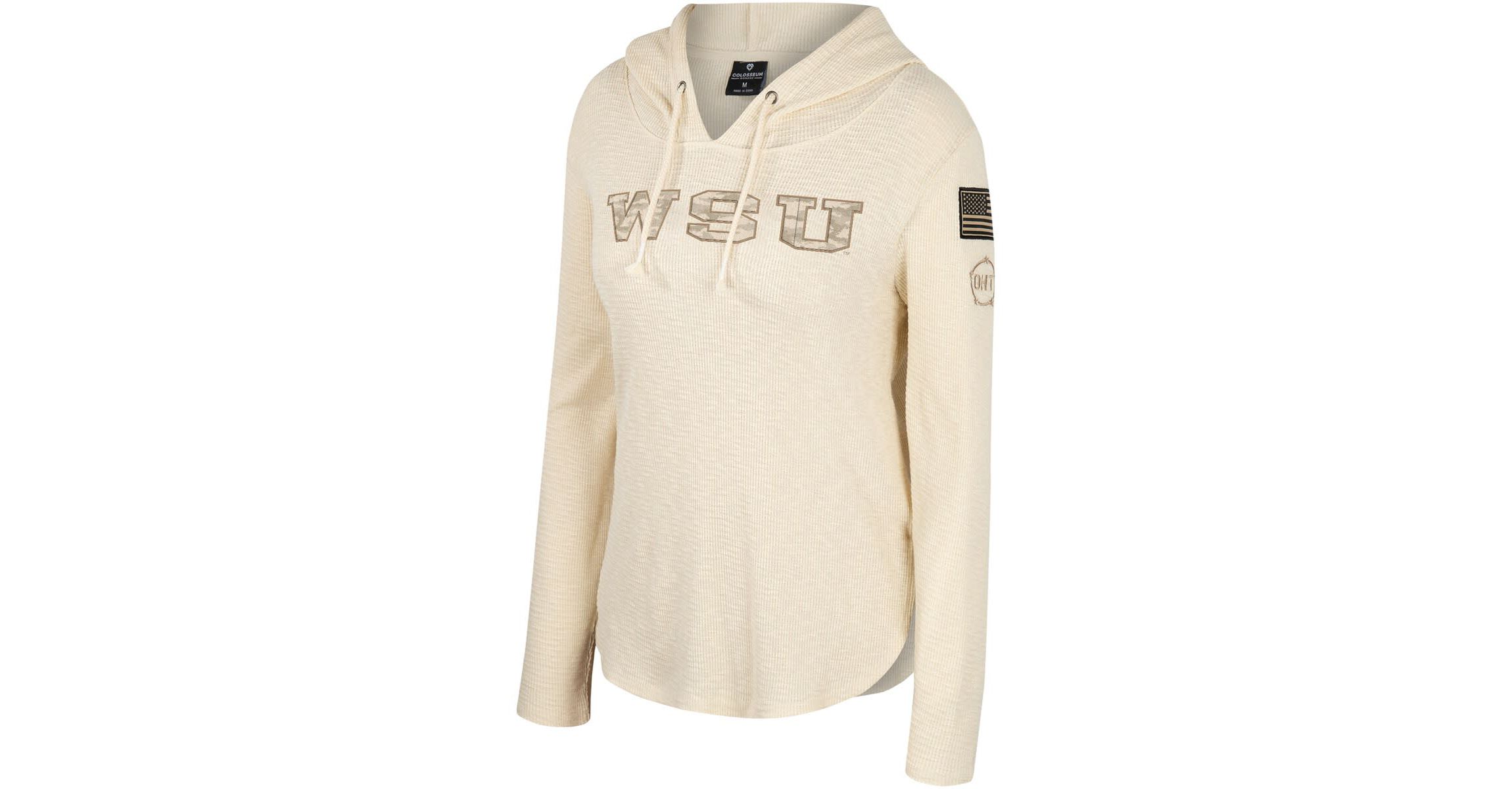 NCAA Washington State Cougars OHT Military Appreciation Casey Raglan Long Sleeve Hoodie T-Shirt