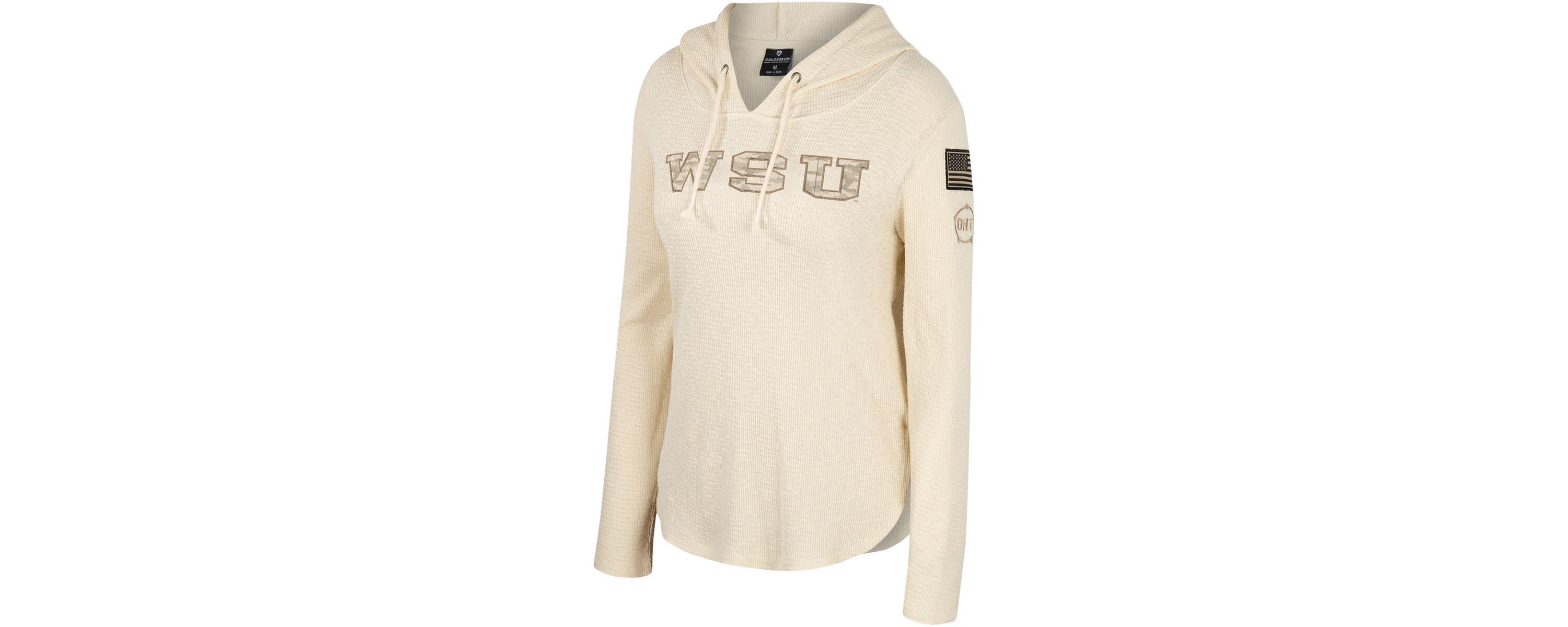 NCAA Washington State Cougars OHT Military Appreciation Casey Raglan Long Sleeve Hoodie T-Shirt