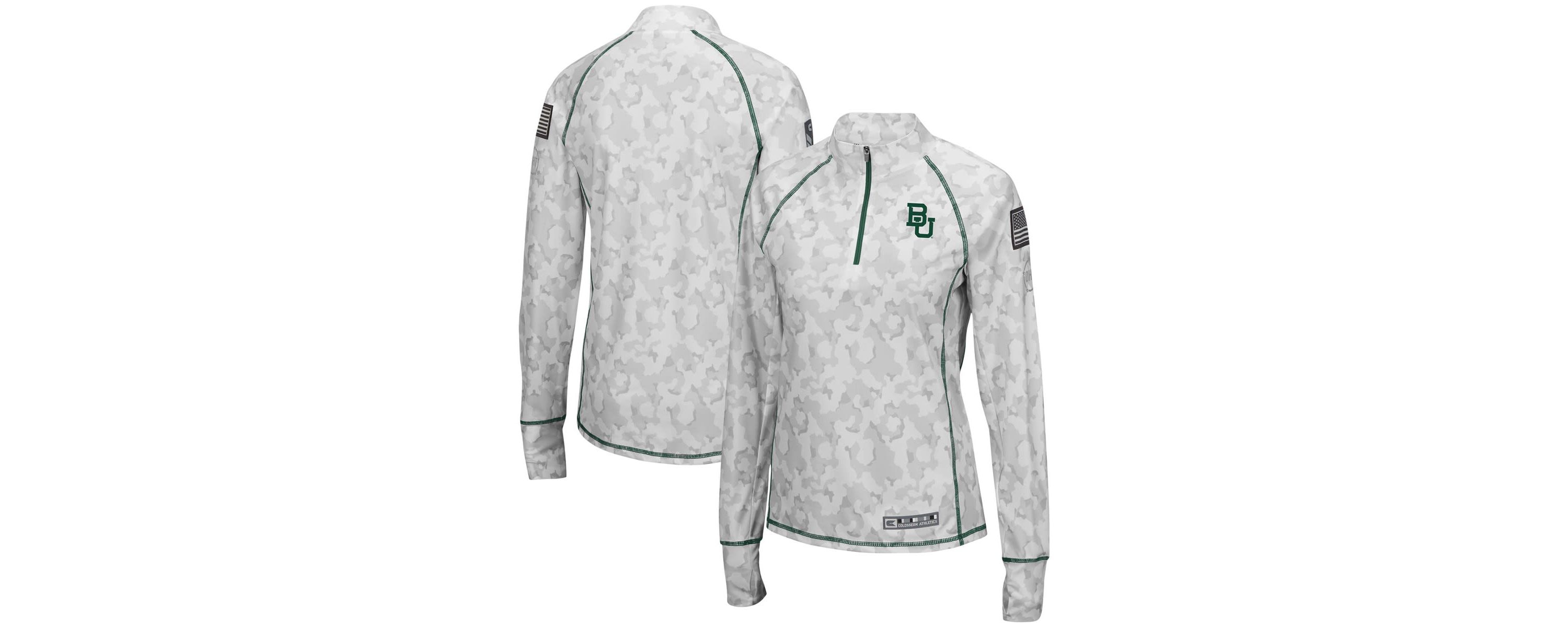 NCAA Baylor Bears OHT Military Appreciation Officer Arctic Lightweight Quarter-Zip Top
