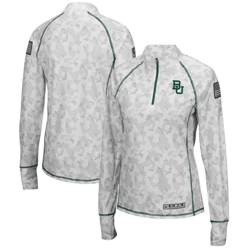 NCAA Baylor Bears OHT Military Appreciation Officer Arctic Lightweight Quarter-Zip Top