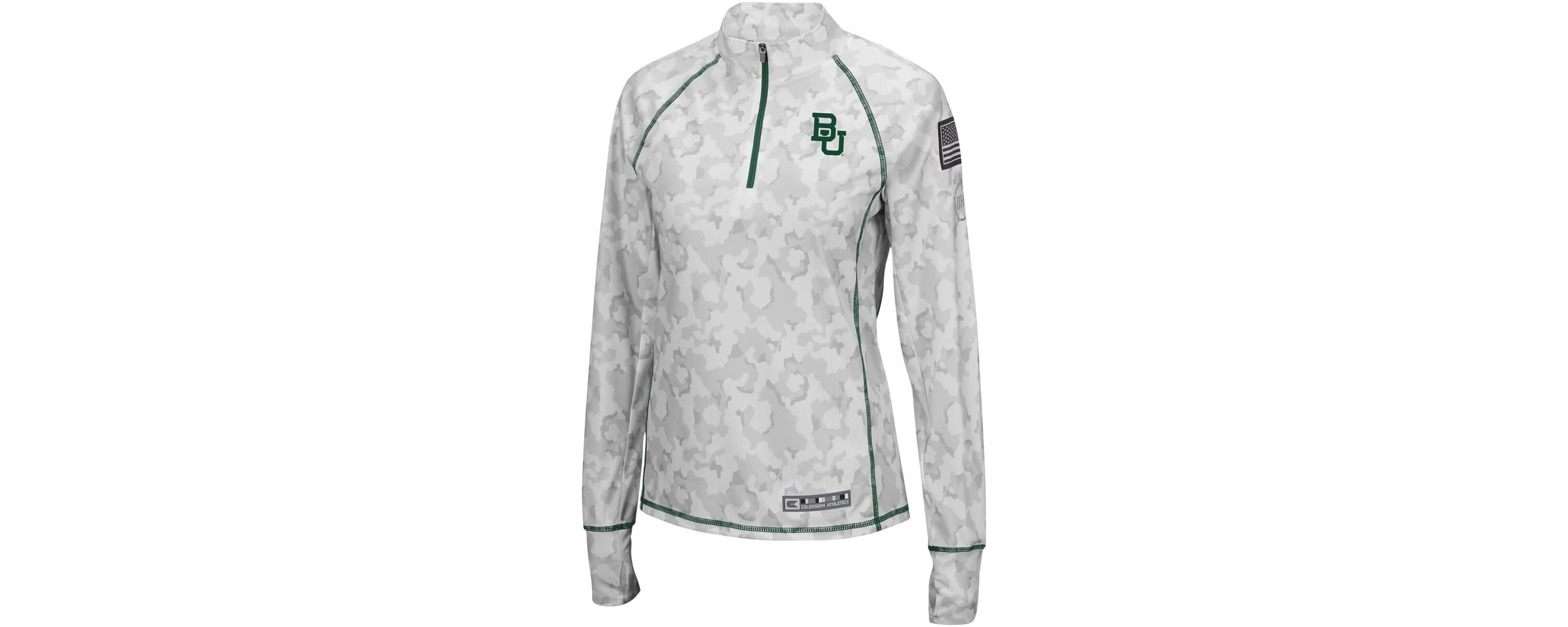 NCAA Baylor Bears OHT Military Appreciation Officer Arctic Lightweight Quarter-Zip Top