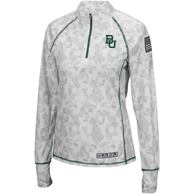 NCAA Baylor Bears OHT Military Appreciation Officer Arctic Lightweight Quarter-Zip Top