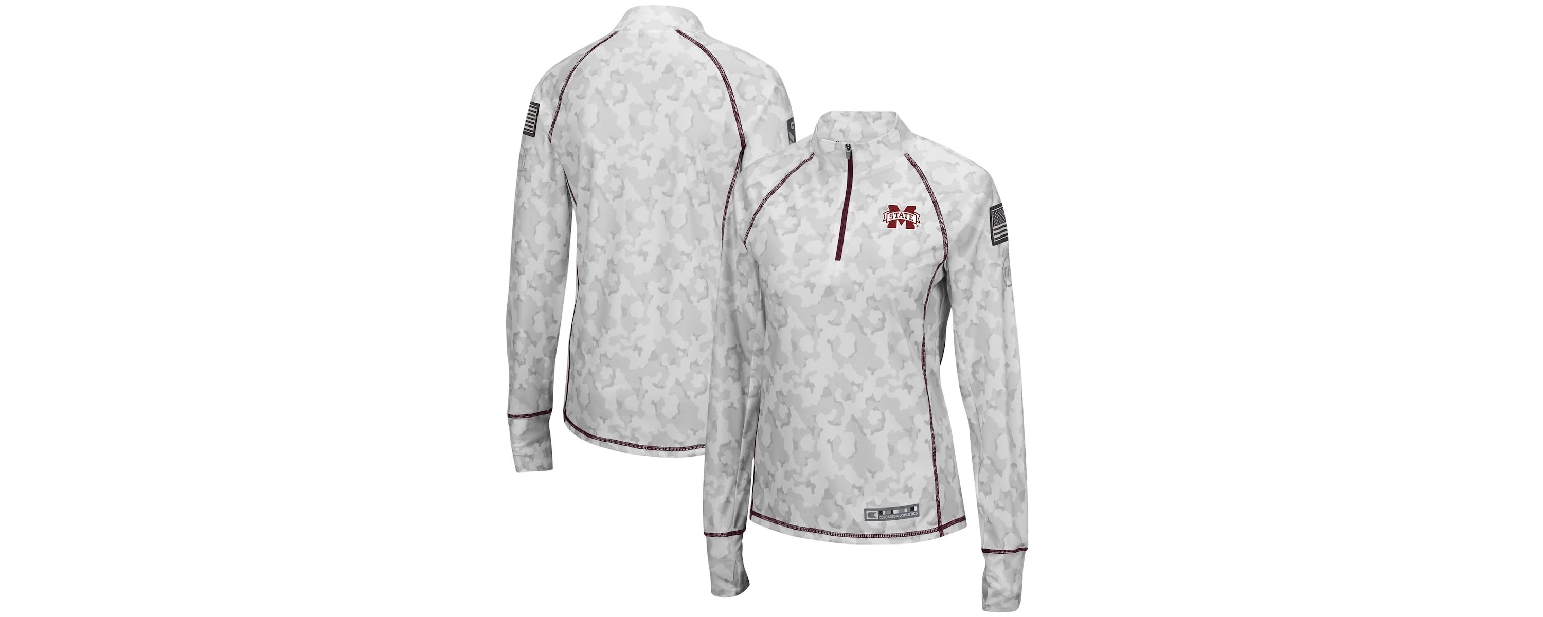 NCAA Mississippi State Bulldogs OHT Military Appreciation Officer Arctic Lightweight Quarter-Zip Top