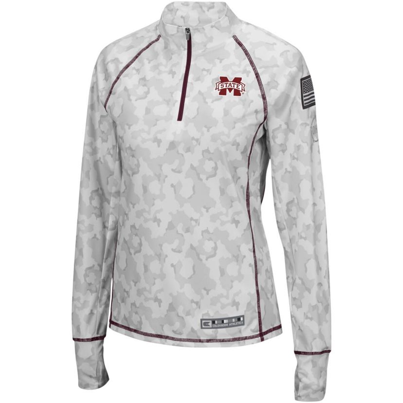 NCAA Mississippi State Bulldogs OHT Military Appreciation Officer Arctic Lightweight Quarter-Zip Top