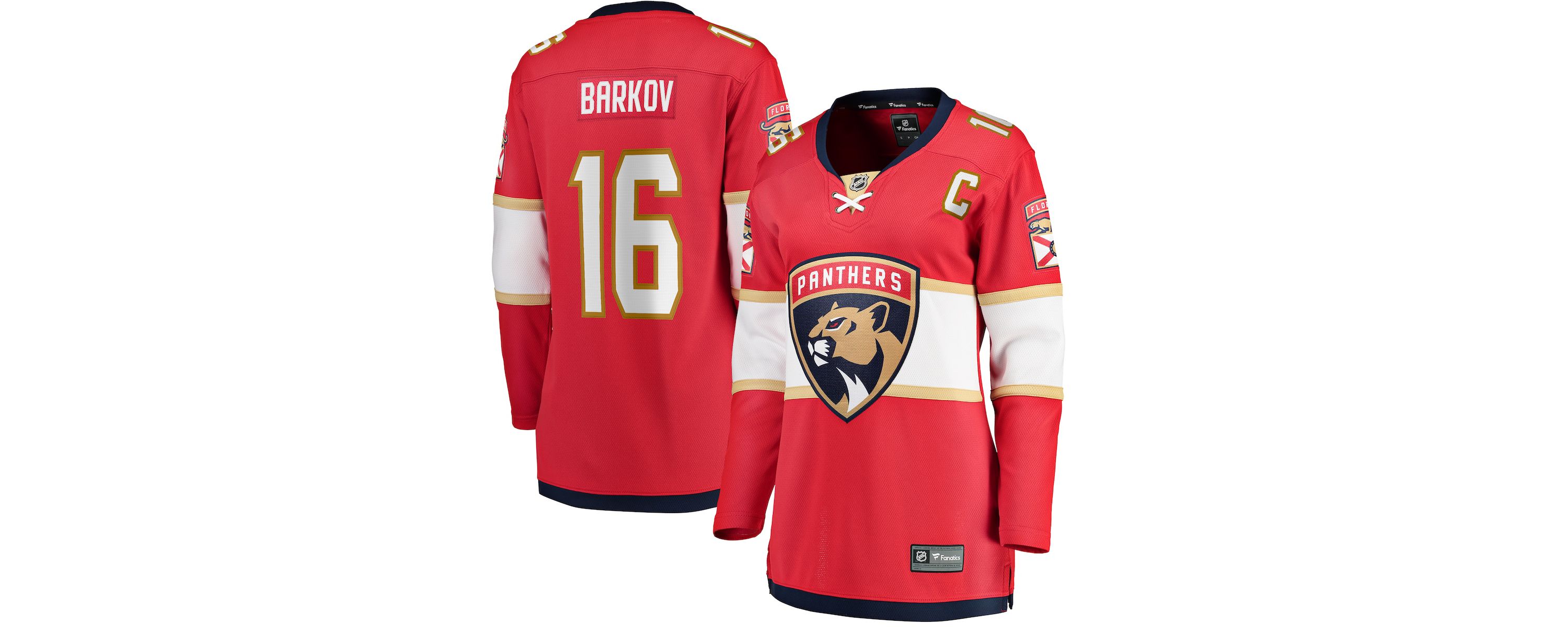 NHL Fanatics Aleksander Barkov Florida Panthers Captain Patch Home Breakaway Player Jersey