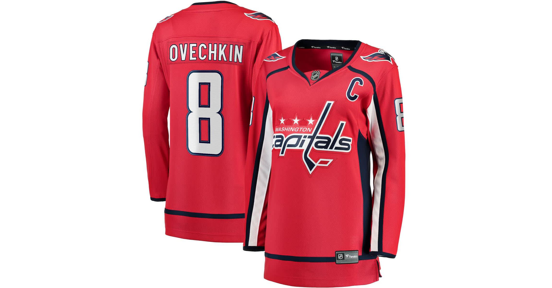 NHL Fanatics Alexander Ovechkin Washington Capitals Captain Patch Home Breakaway Player Jersey