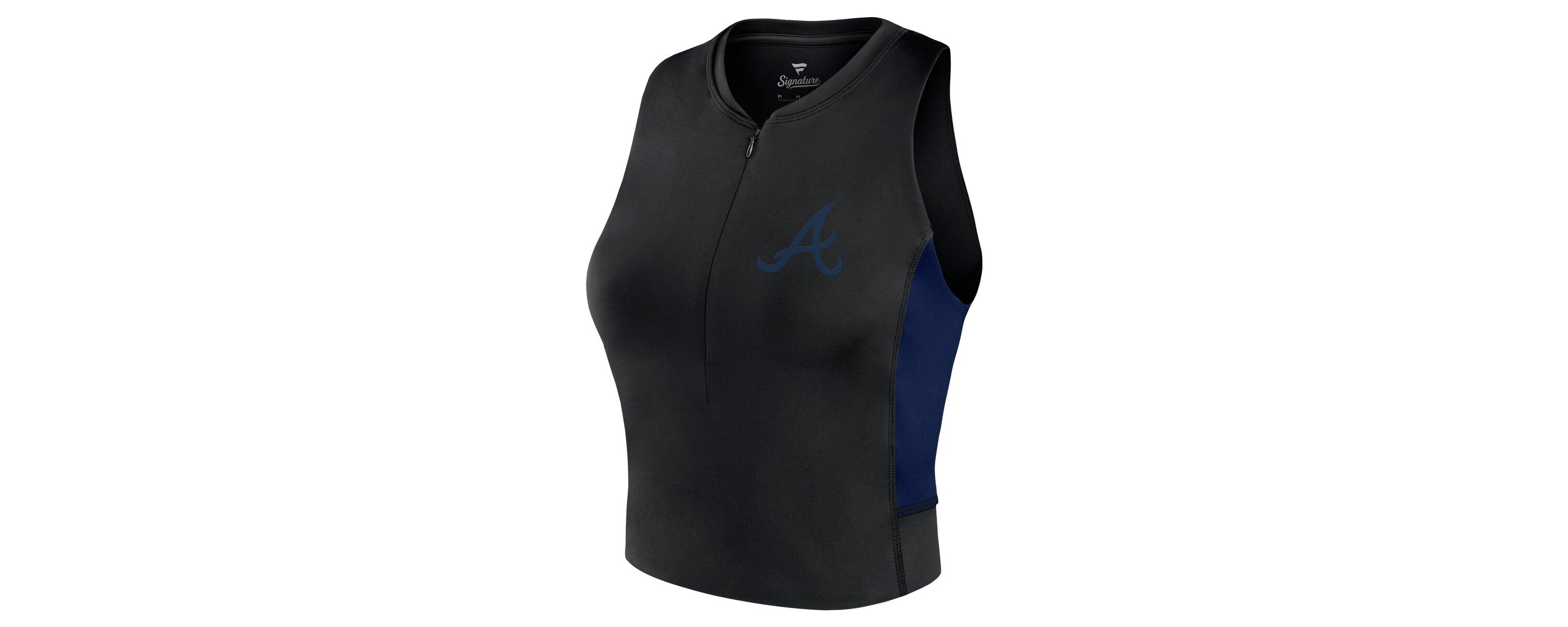 MLB Fanatics Atlanta Braves Studio Half-Zip Fitted Gym Tank Top