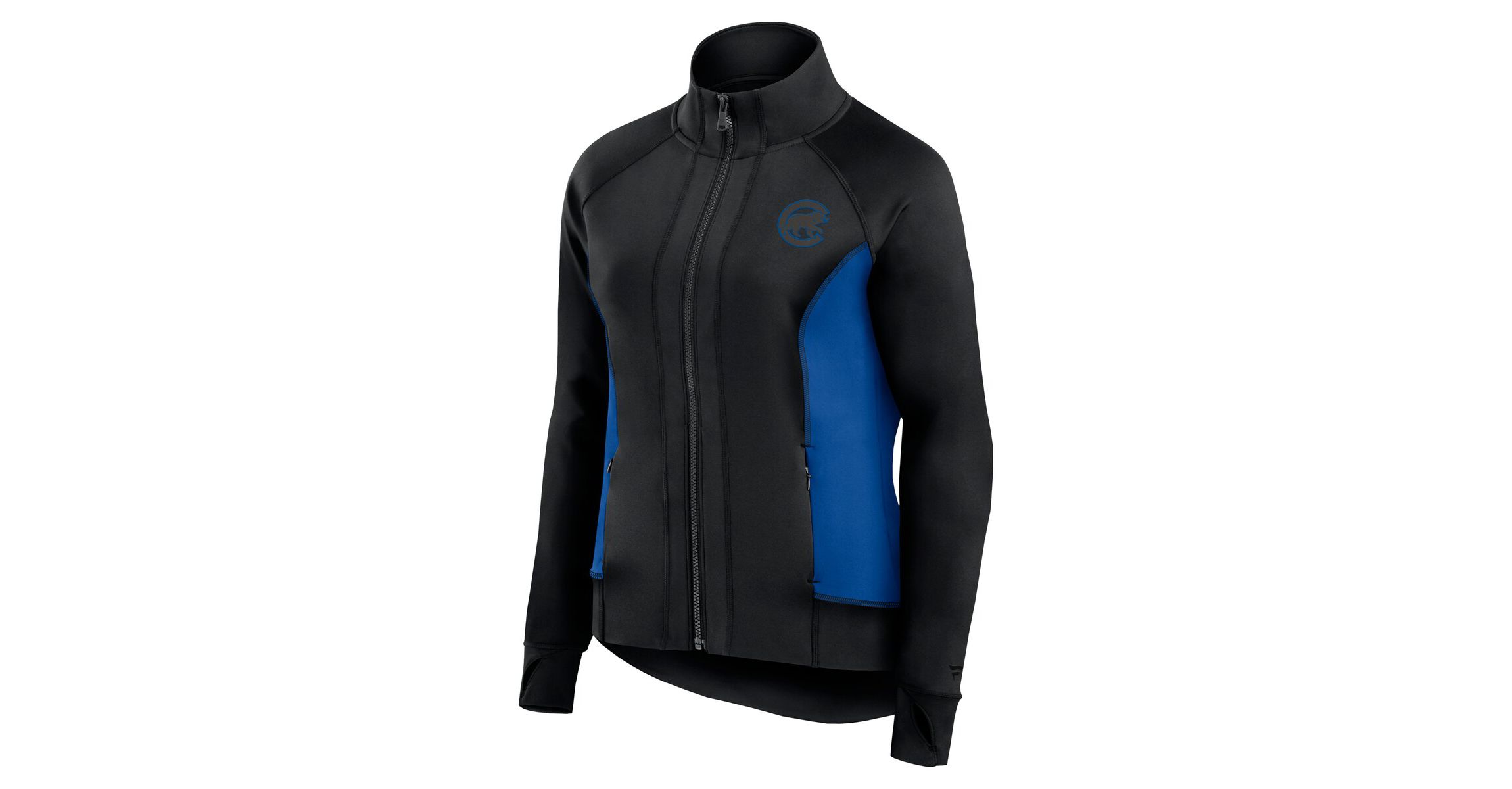MLB Fanatics Chicago Cubs Studio Fitted Full-Zip Gym Track Jacket
