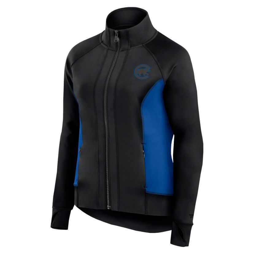 MLB Fanatics Chicago Cubs Studio Fitted Full-Zip Gym Track Jacket