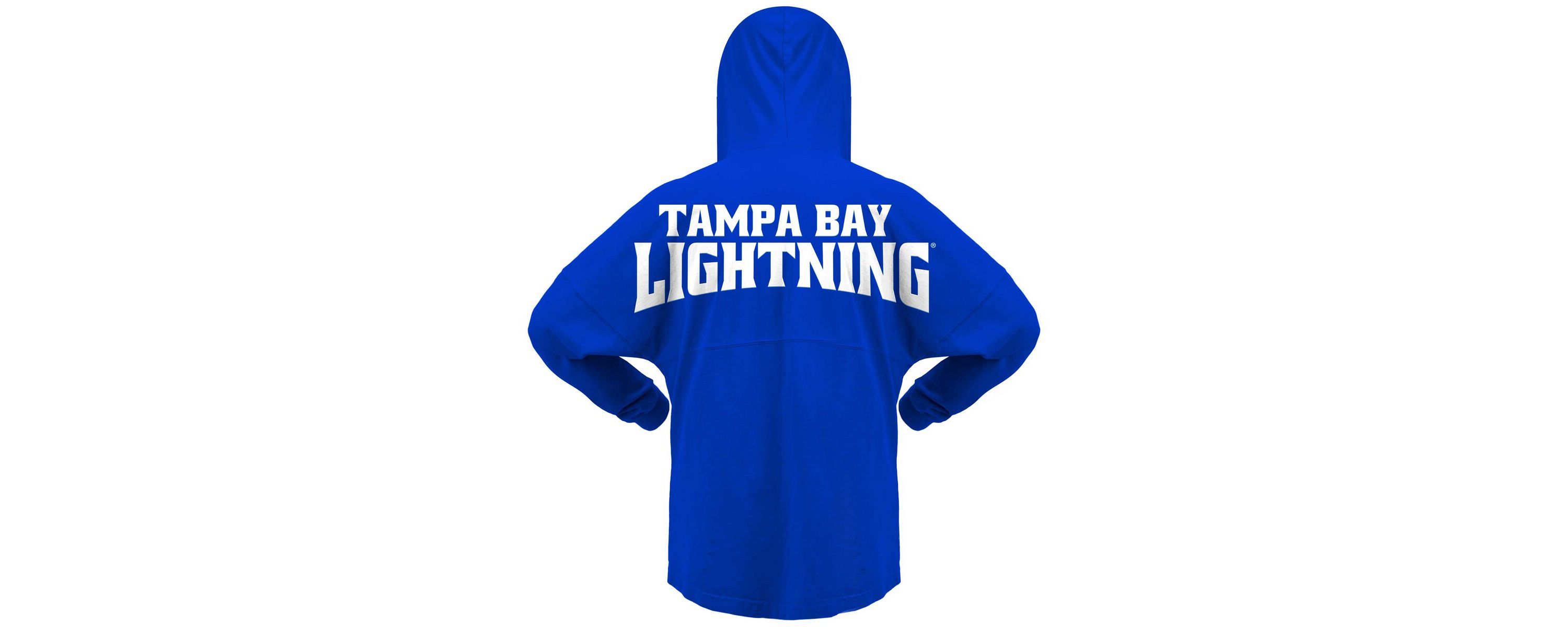 NHL Fanatics Tampa Bay Lightning Jersey Lace-Up V-Neck Long Sleeve Hoodie T-Shirt