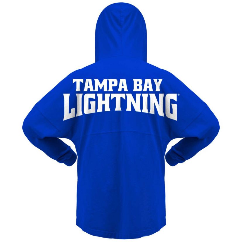 NHL Fanatics Tampa Bay Lightning Jersey Lace-Up V-Neck Long Sleeve Hoodie T-Shirt