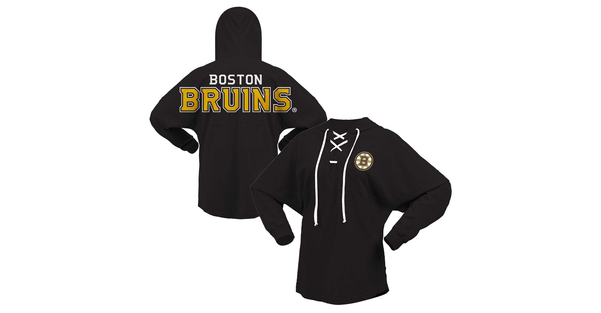 NHL Fanatics Jersey Lace-Up V-Neck Long Sleeve Hoodie T-Shirt