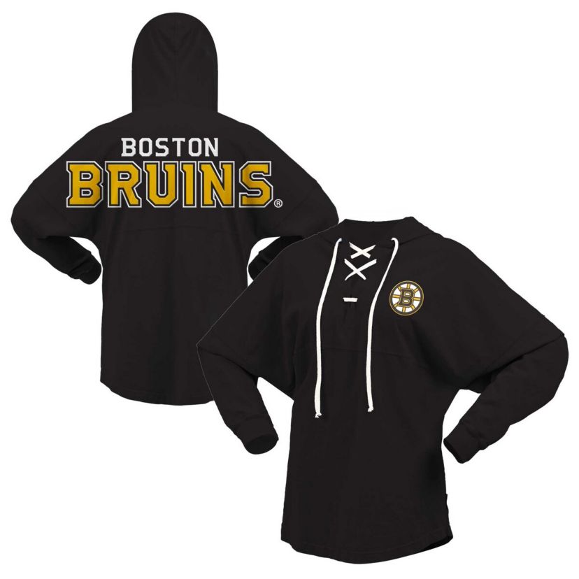 NHL Fanatics Jersey Lace-Up V-Neck Long Sleeve Hoodie T-Shirt