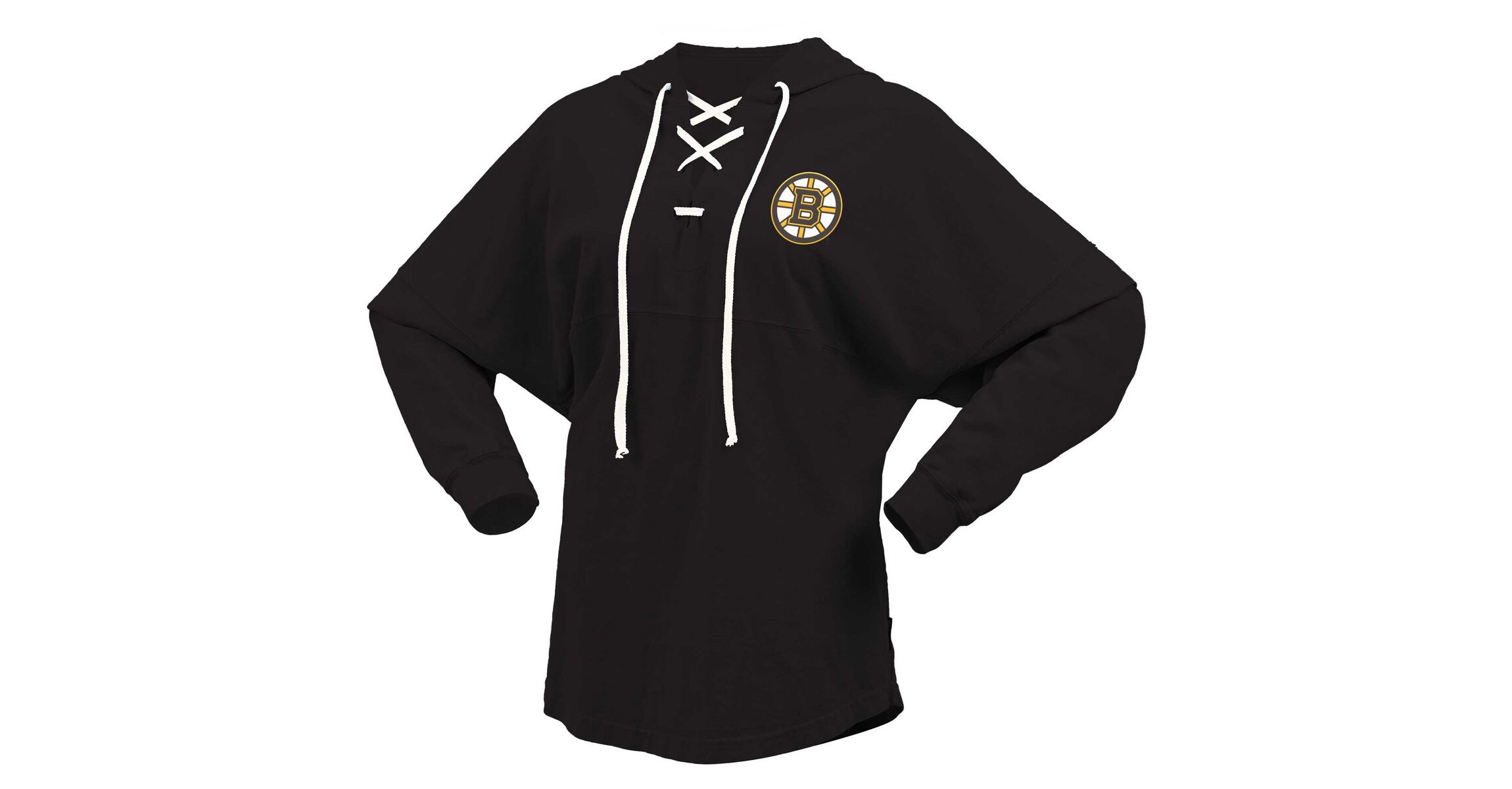 NHL Fanatics Jersey Lace-Up V-Neck Long Sleeve Hoodie T-Shirt