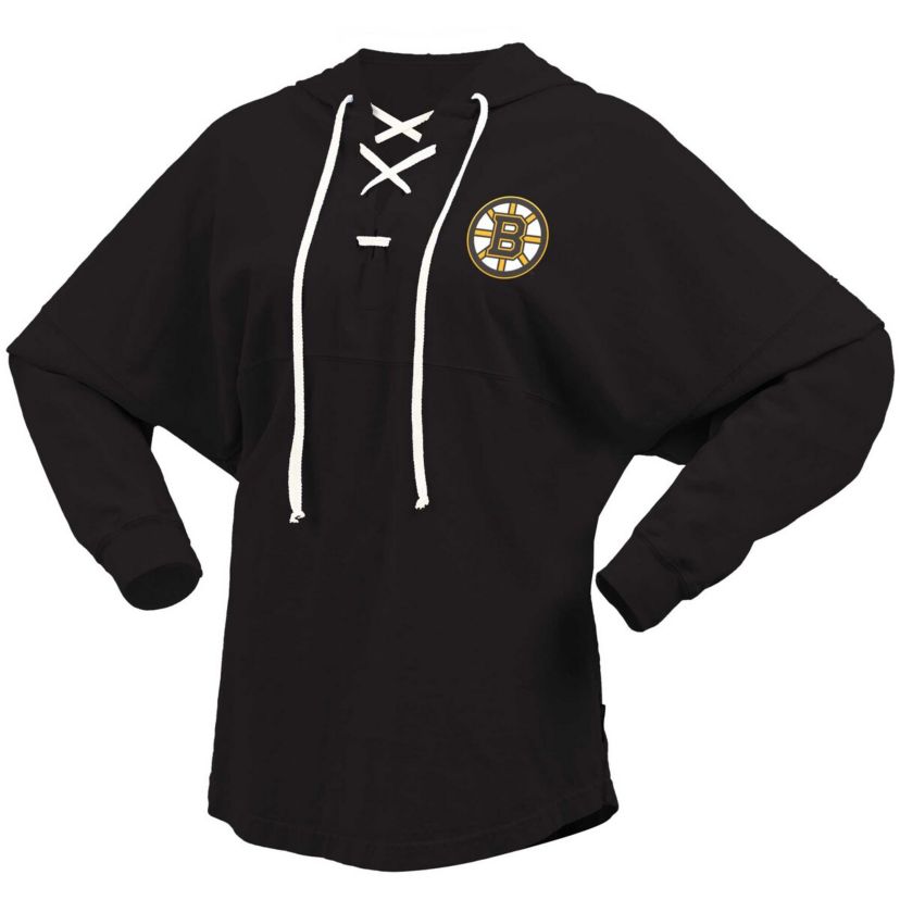 NHL Fanatics Jersey Lace-Up V-Neck Long Sleeve Hoodie T-Shirt