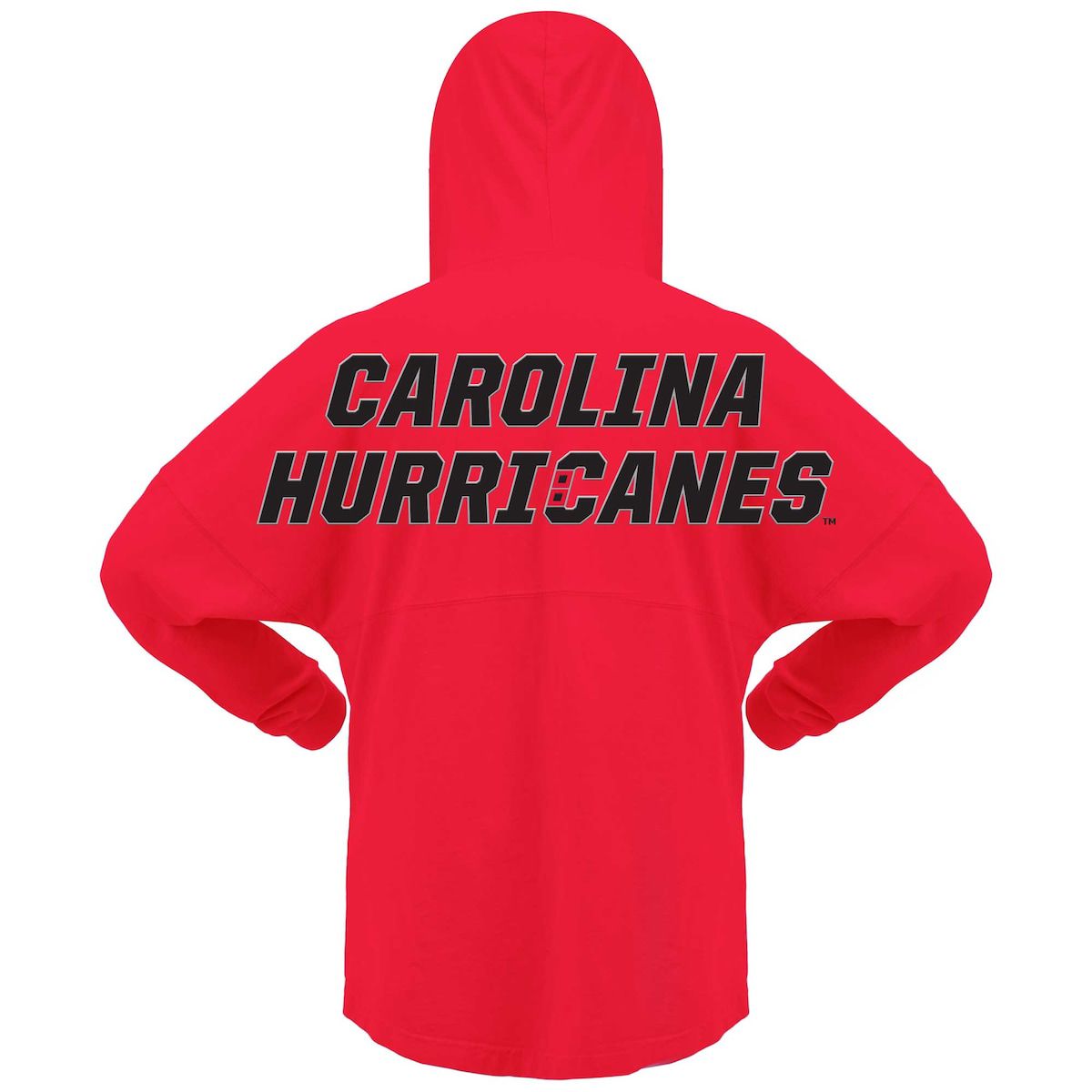 NHL Fanatics Carolina Hurricanes Jersey Lace-Up V-Neck Long Sleeve Hoodie T-Shirt