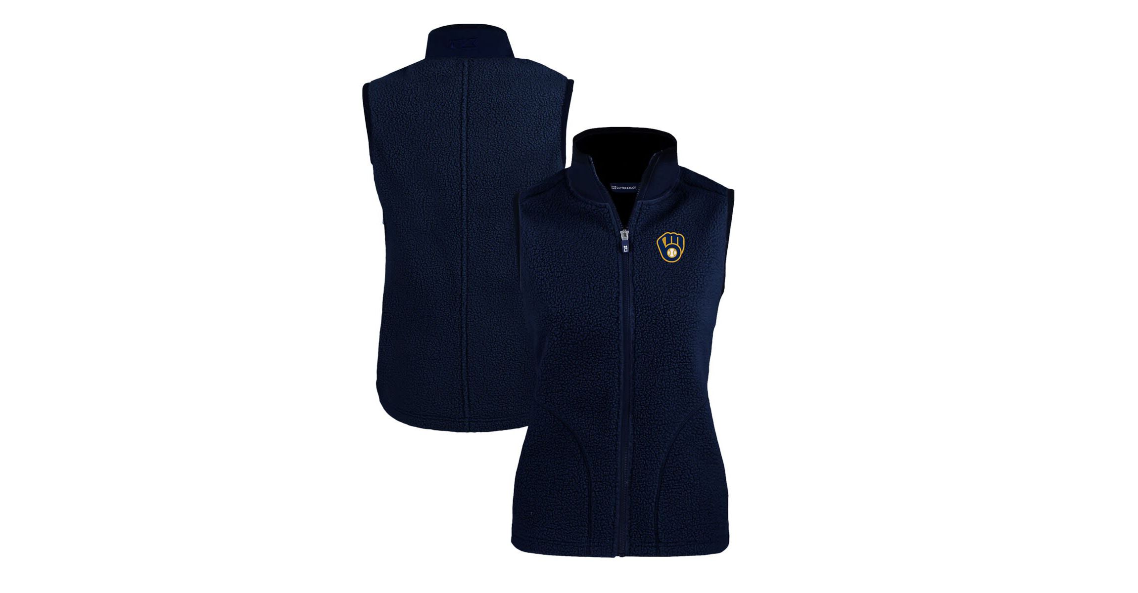 MLB Milwaukee Brewers Cascade Eco Sherpa Fleece Full-Zip Vest