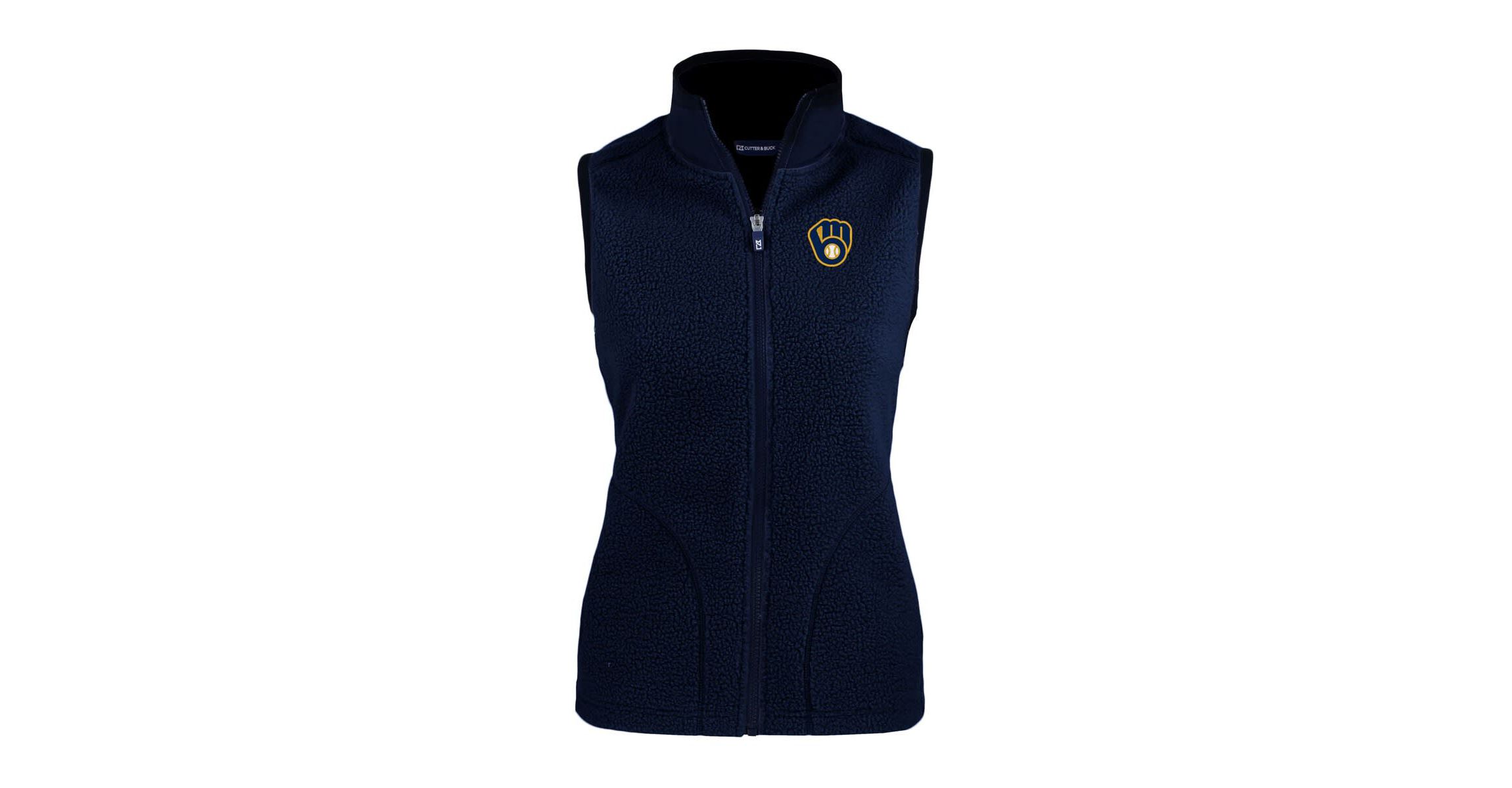 MLB Milwaukee Brewers Cascade Eco Sherpa Fleece Full-Zip Vest