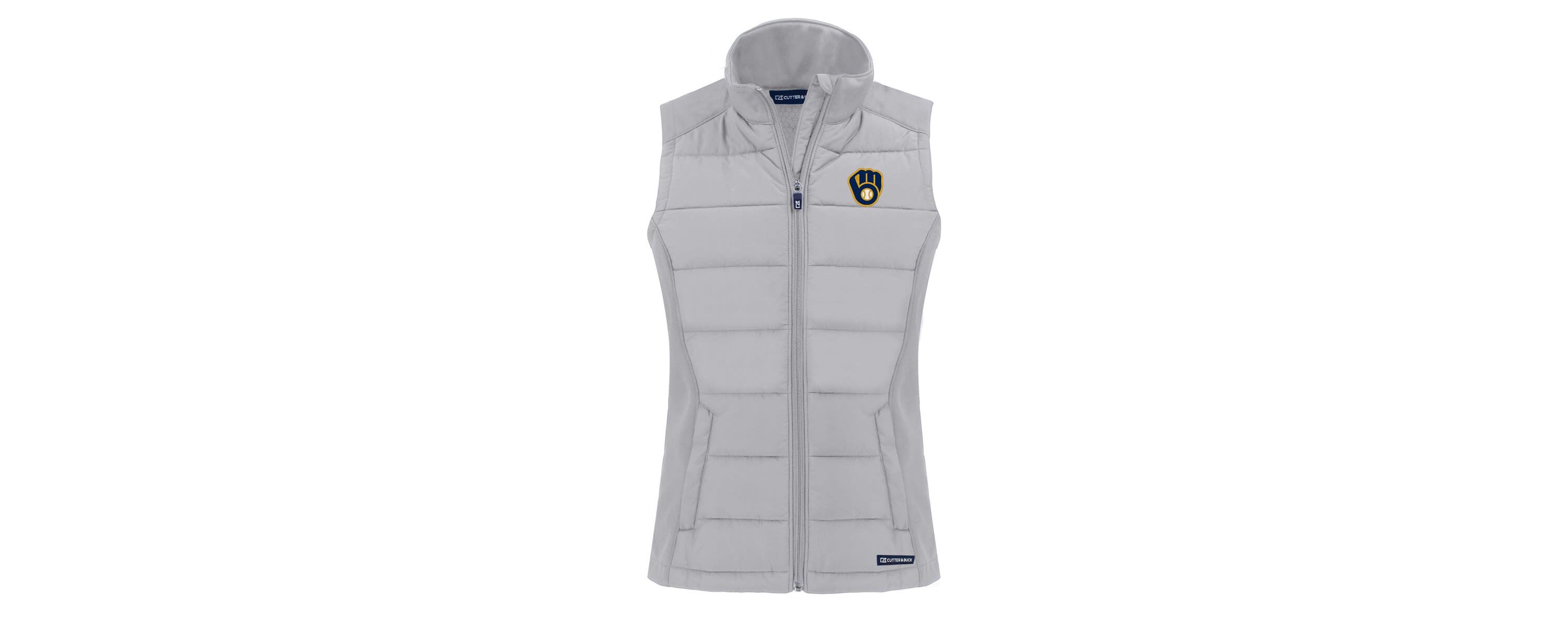 MLB Milwaukee Brewers Evoke Hybrid Eco Softshell Recycled Full-Zip Vest