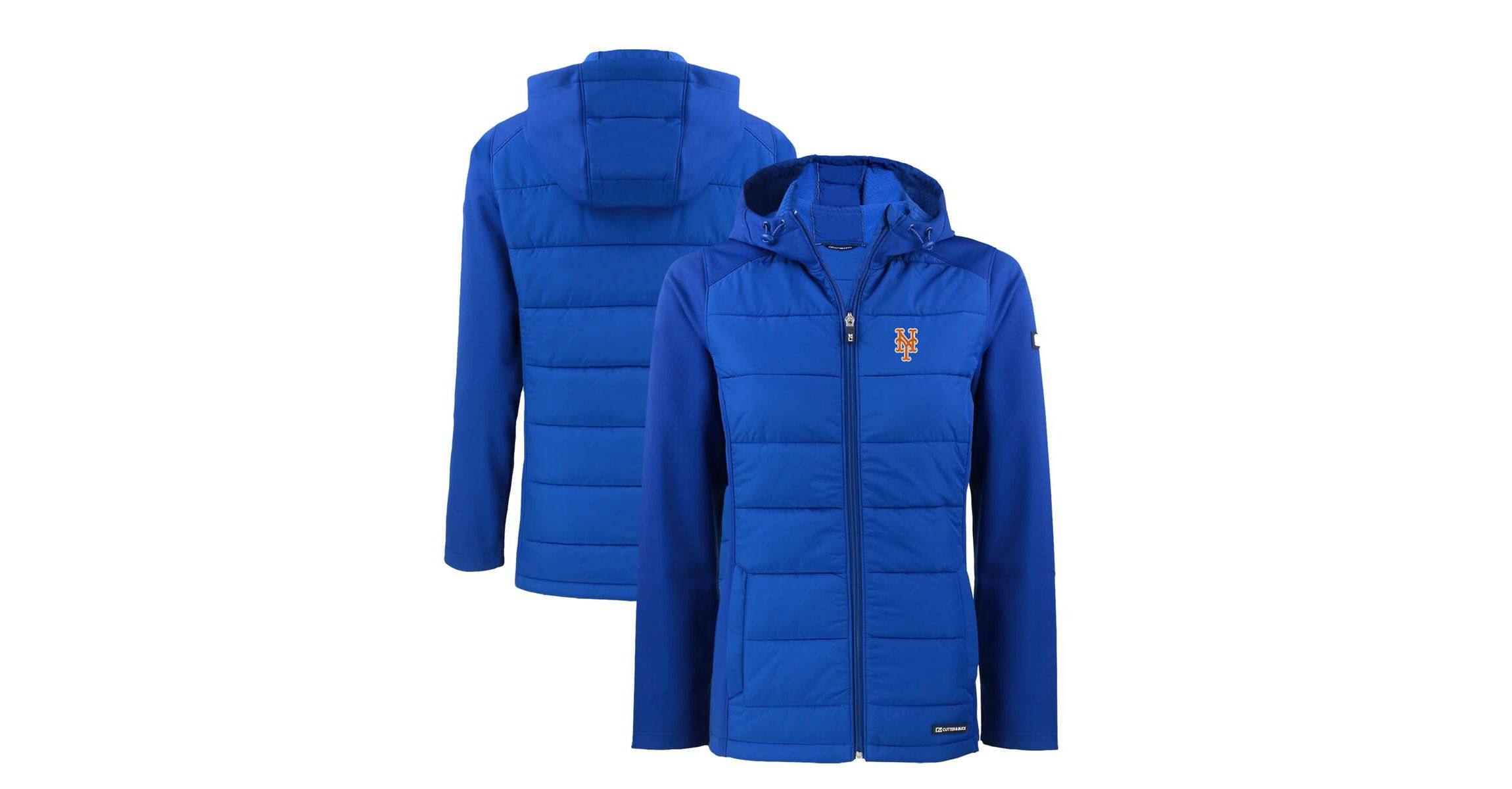 MLB New York Mets Evoke Hybrid Eco Softshell Recycled Full-Zip Hoodie Jacket