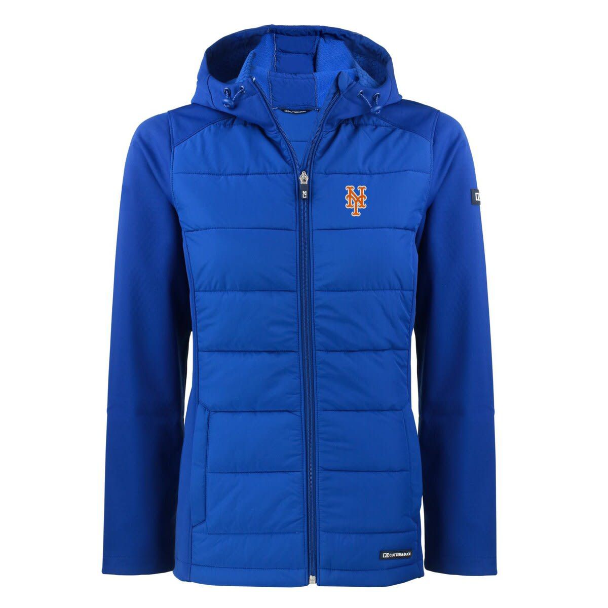 MLB New York Mets Evoke Hybrid Eco Softshell Recycled Full-Zip Hoodie Jacket