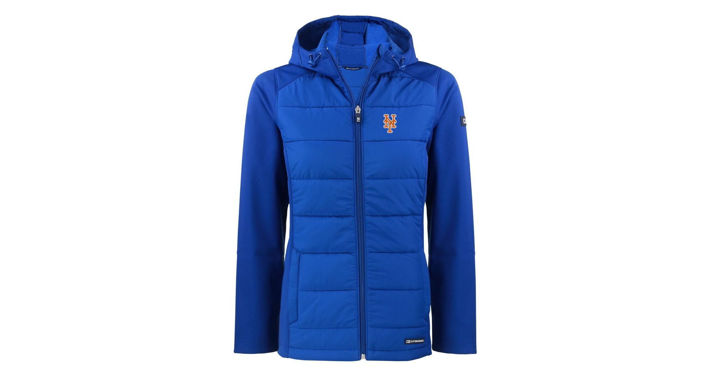 MLB New York Mets Evoke Hybrid Eco Softshell Recycled Full-Zip Hoodie Jacket