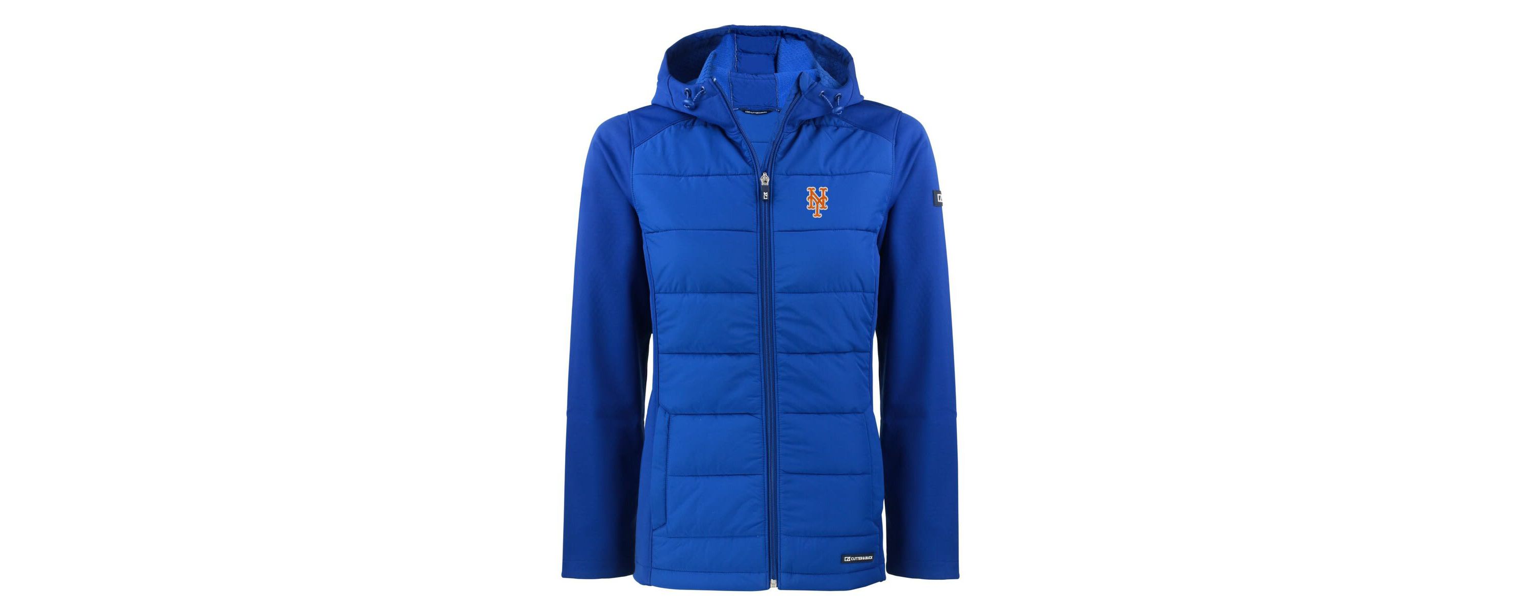 MLB New York Mets Evoke Hybrid Eco Softshell Recycled Full-Zip Hoodie Jacket