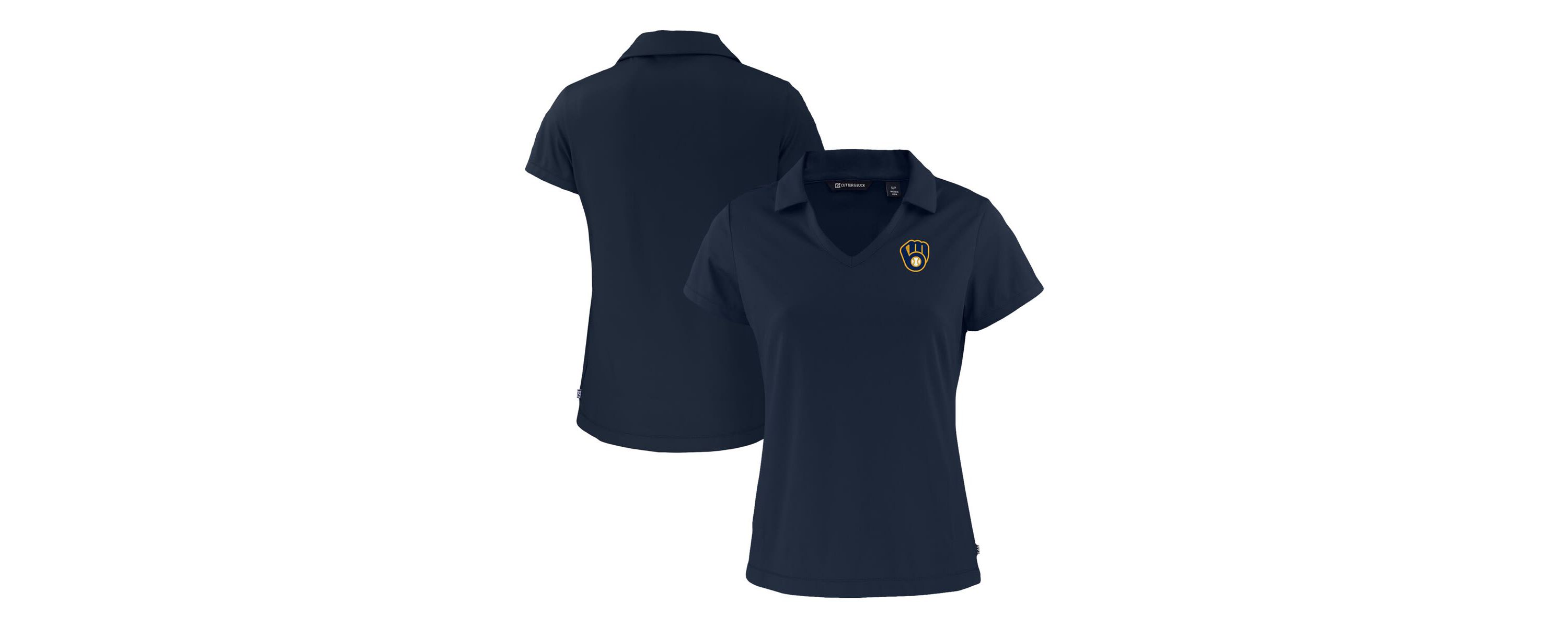 MLB Milwaukee Brewers Daybreak Eco Recycled V-Neck Polo