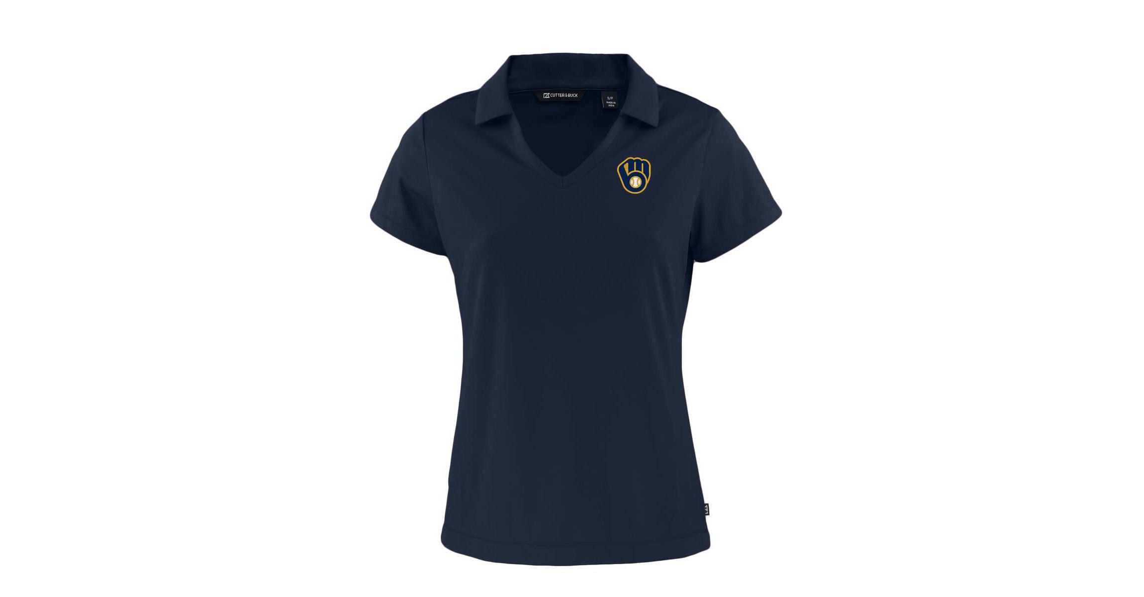 MLB Milwaukee Brewers Daybreak Eco Recycled V-Neck Polo