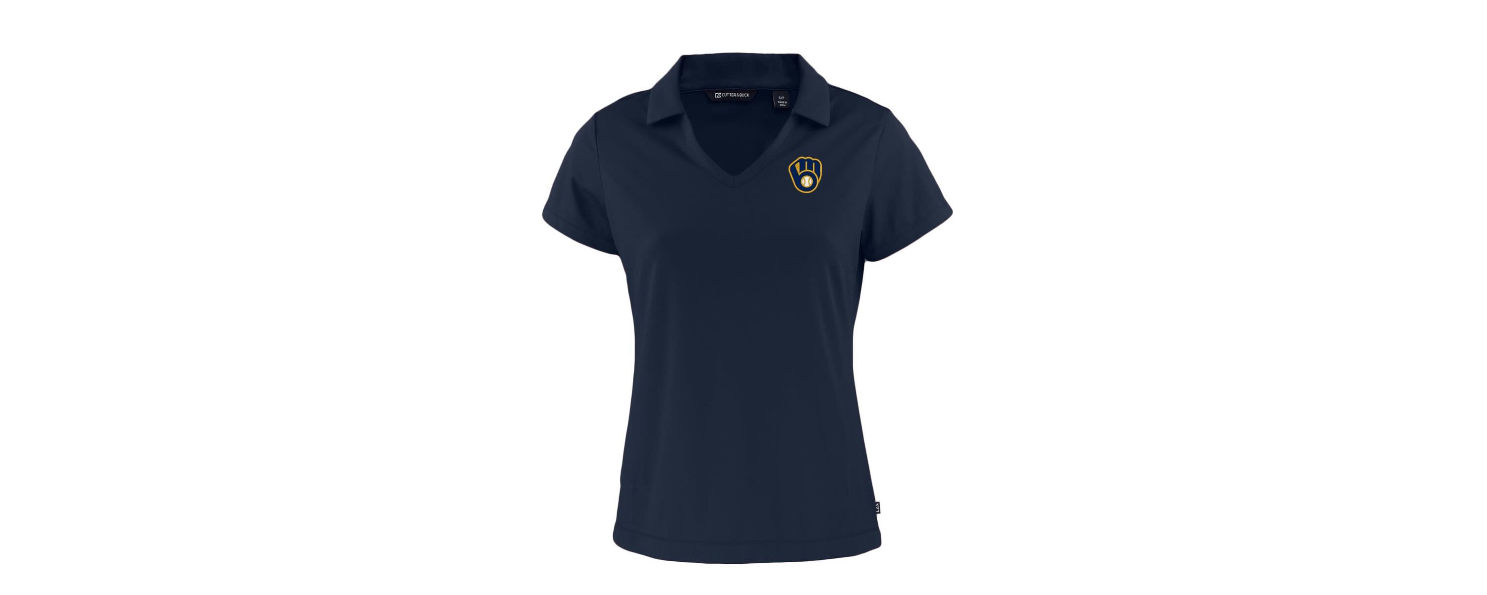 MLB Milwaukee Brewers Daybreak Eco Recycled V-Neck Polo
