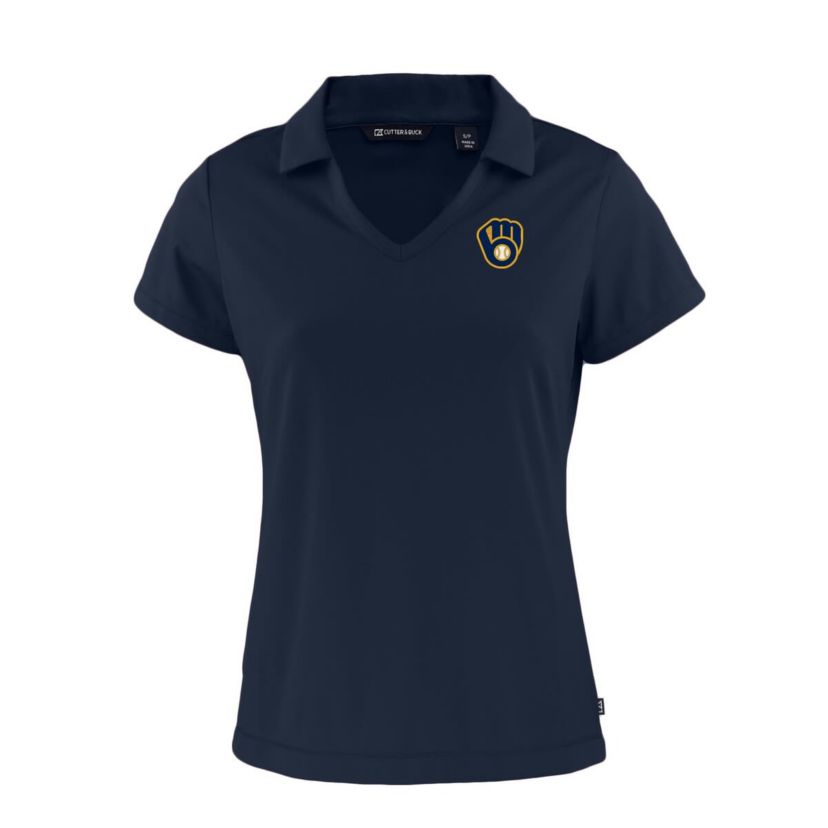 MLB Milwaukee Brewers Daybreak Eco Recycled V-Neck Polo