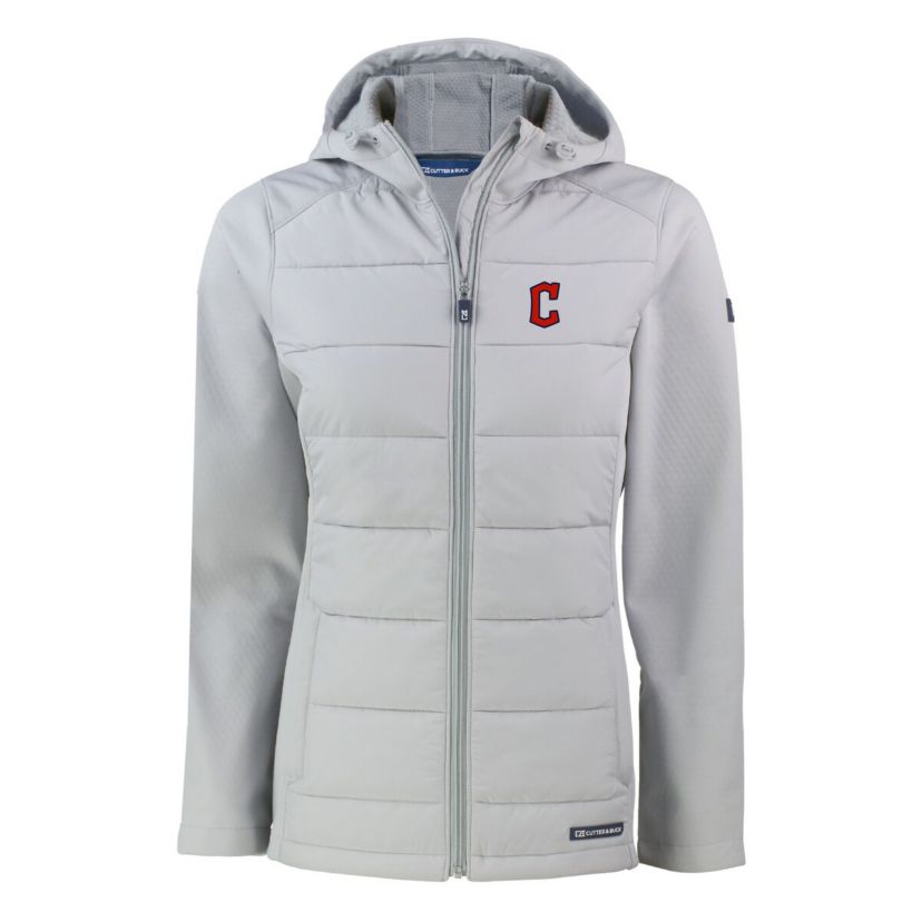 MLB Cleveland Guardians Evoke Hybrid Eco Softshell Recycled Full-Zip Hoodie Jacket