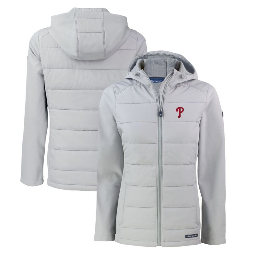 MLB Philadelphia Phillies Evoke Hybrid Eco Softshell Recycled Full-Zip Hoodie Jacket