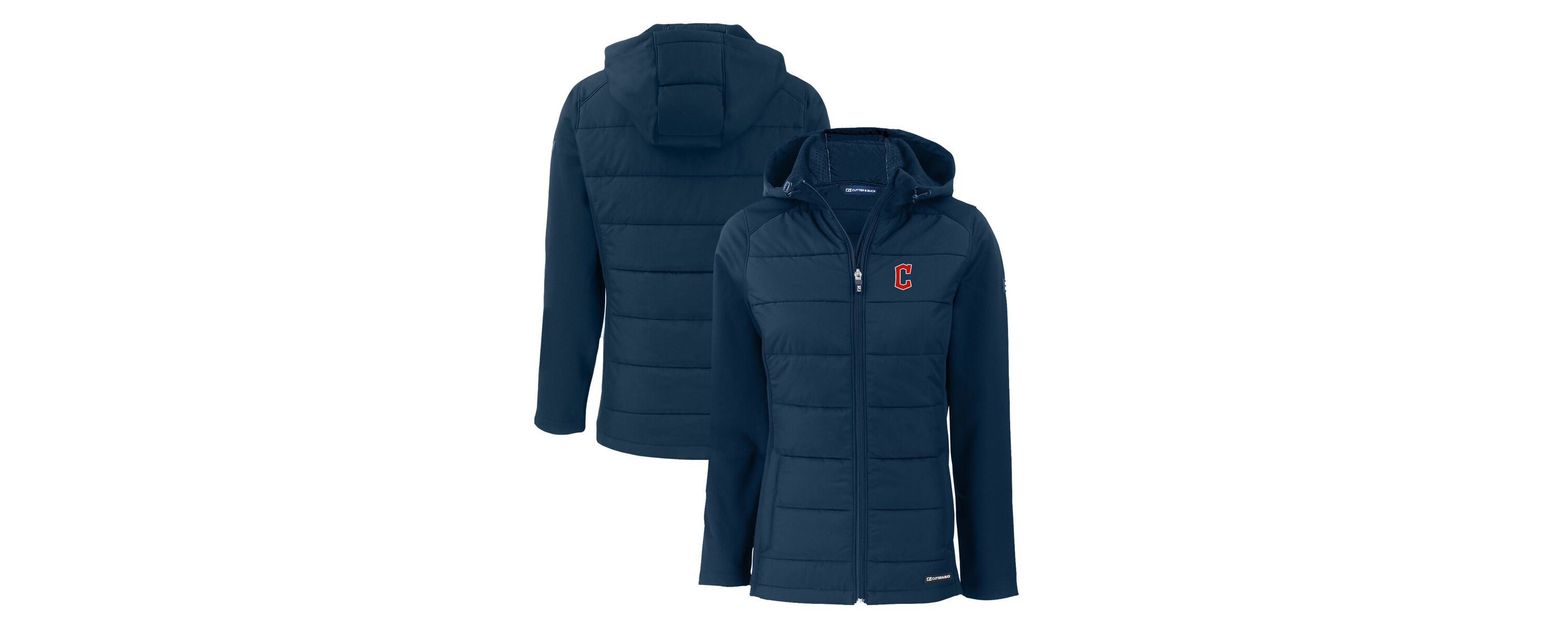MLB Cleveland Guardians Evoke Hybrid Eco Softshell Recycled Full-Zip Hoodie Jacket