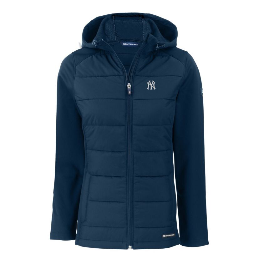 MLB New York Yankees Evoke Hybrid Eco Softshell Recycled Full-Zip Hoodie Jacket