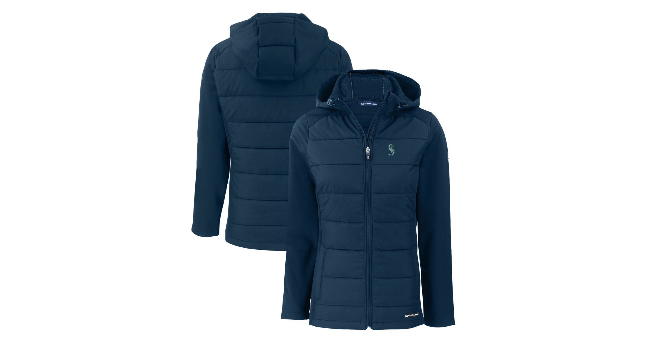 MLB Seattle Mariners Evoke Hybrid Eco Softshell Recycled Full-Zip Hoodie Jacket