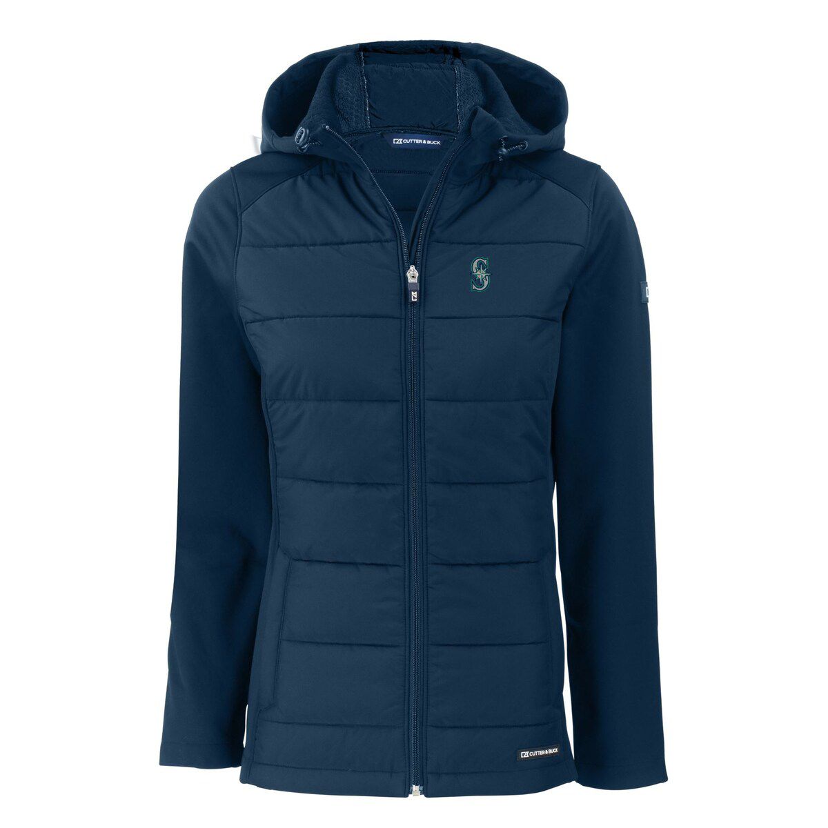 MLB Seattle Mariners Evoke Hybrid Eco Softshell Recycled Full-Zip Hoodie Jacket