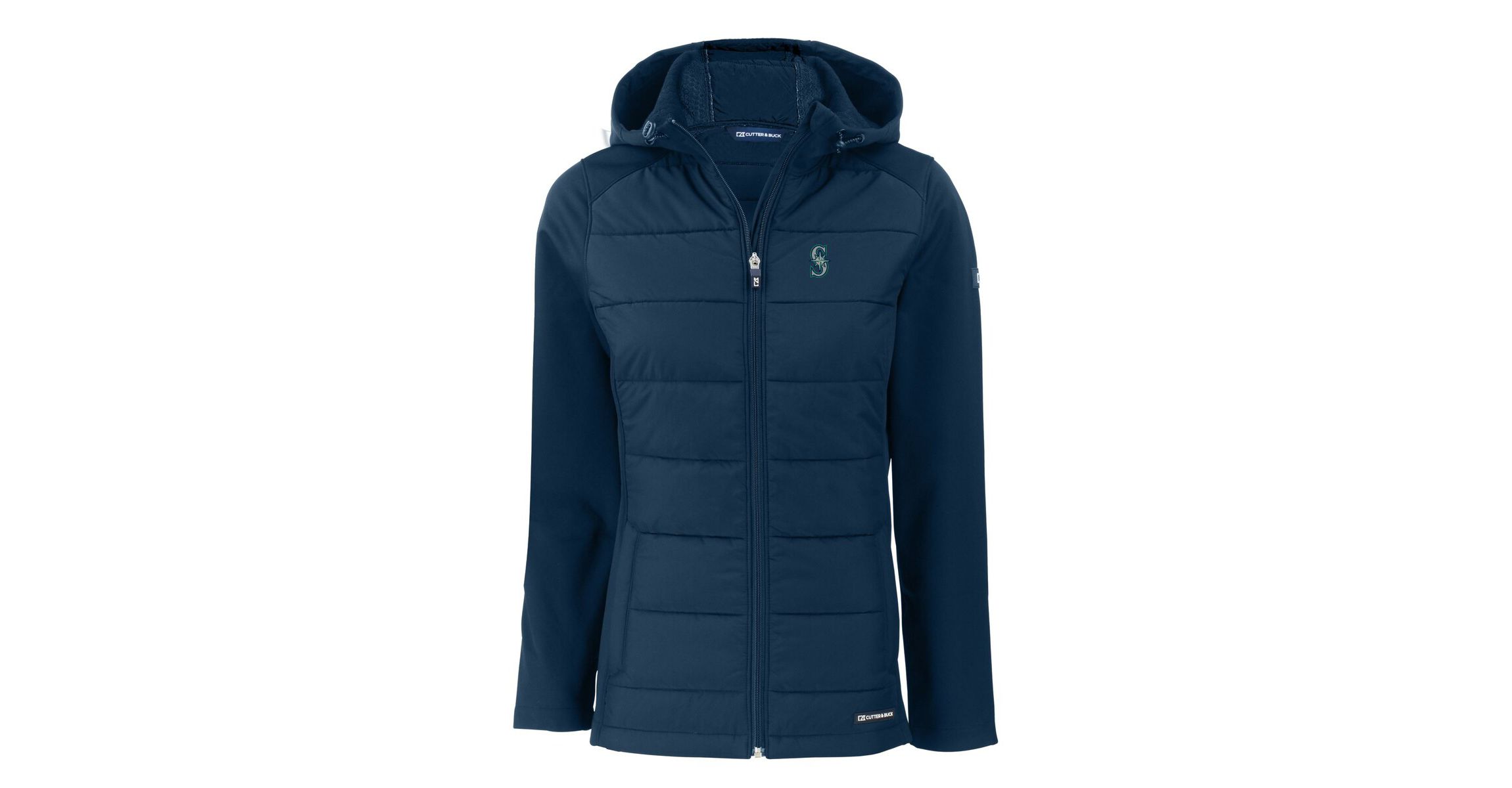 MLB Seattle Mariners Evoke Hybrid Eco Softshell Recycled Full-Zip Hoodie Jacket
