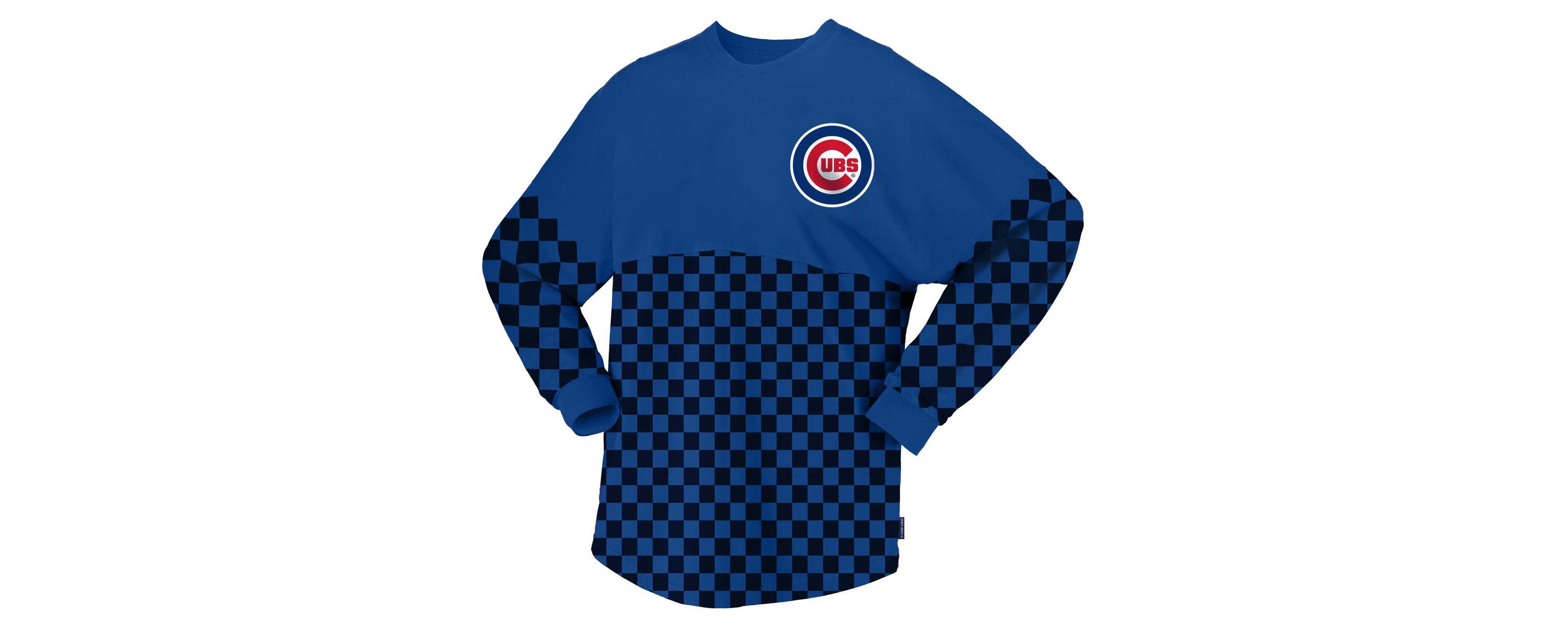 MLB Fanatics Chicago Cubs Checker Print Long Sleeve T-Shirt