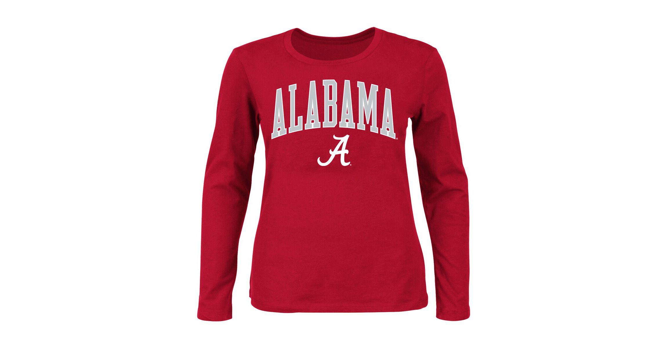 Alabama Crimson Tide NCAA Alabama Tide Plus Size Arch Over Logo Scoop Neck Long Sleeve T-Shirt