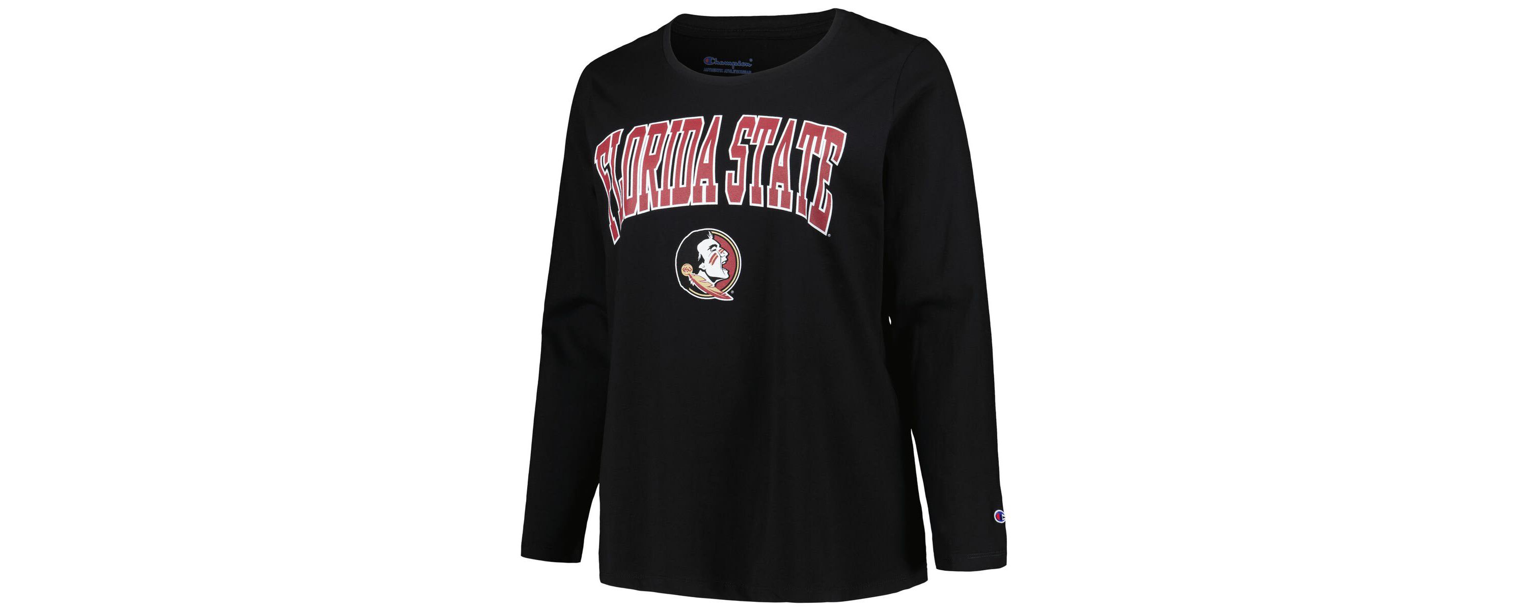 NCAA Florida State Seminoles Plus Size Arch Over Logo Scoop Neck Long Sleeve T-Shirt